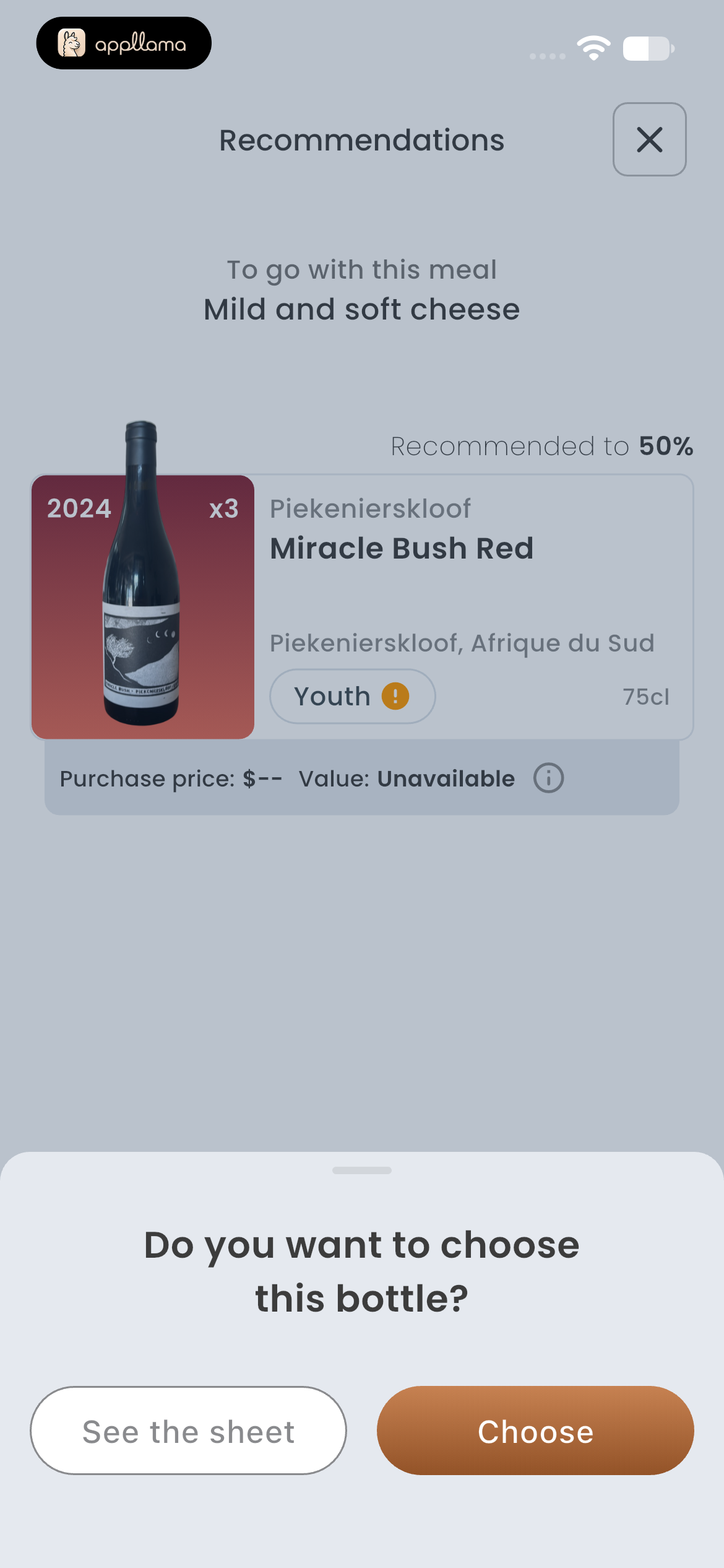 Wine Recommendation Selection