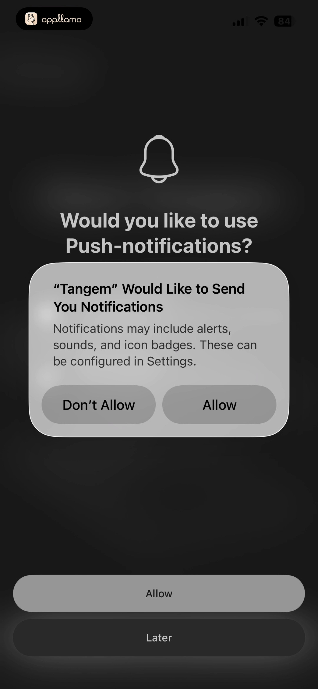 iOS Notification Permission Alert