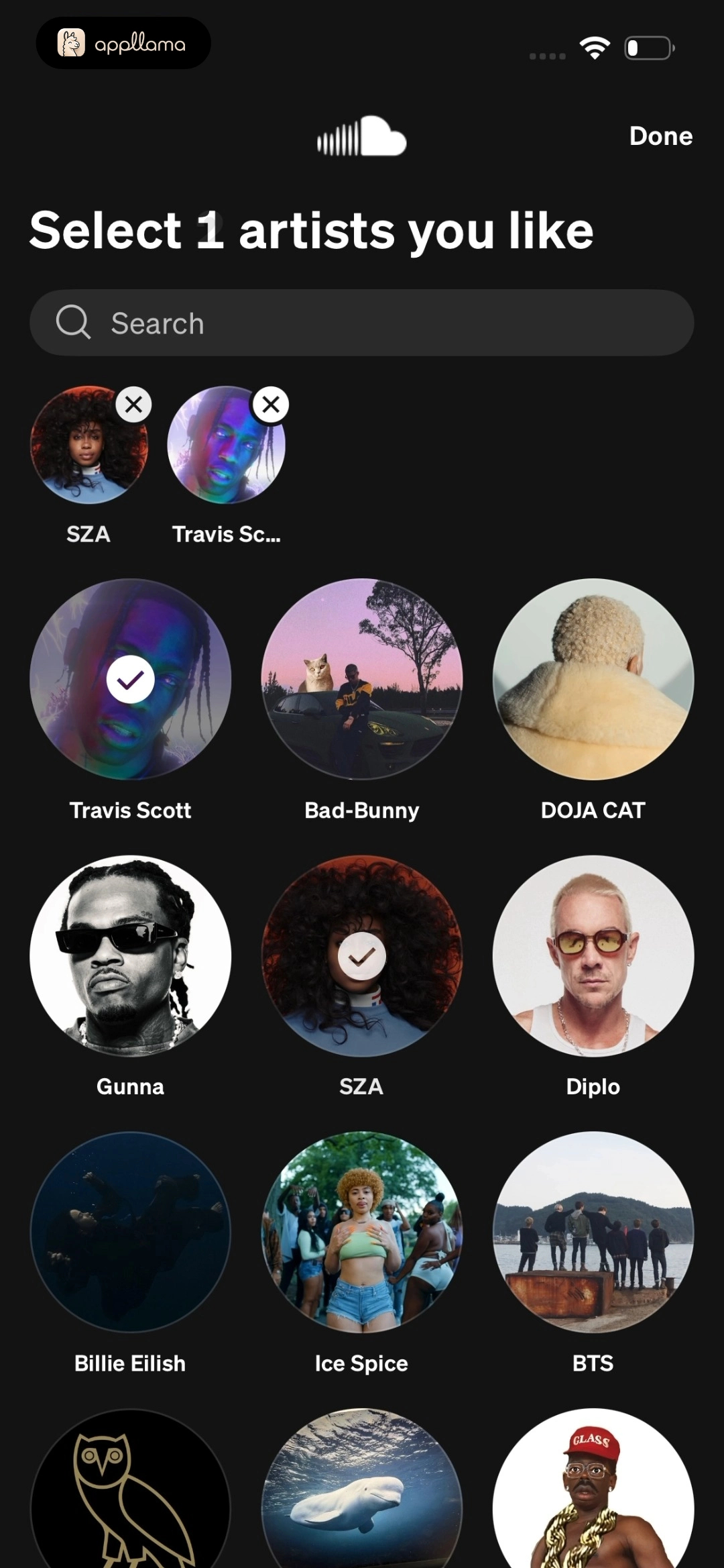 Artist Selection
