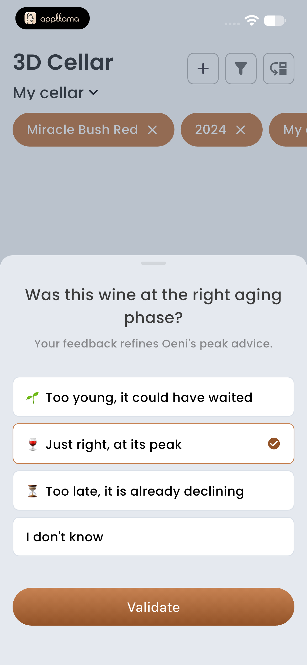 Wine Maturity Feedback