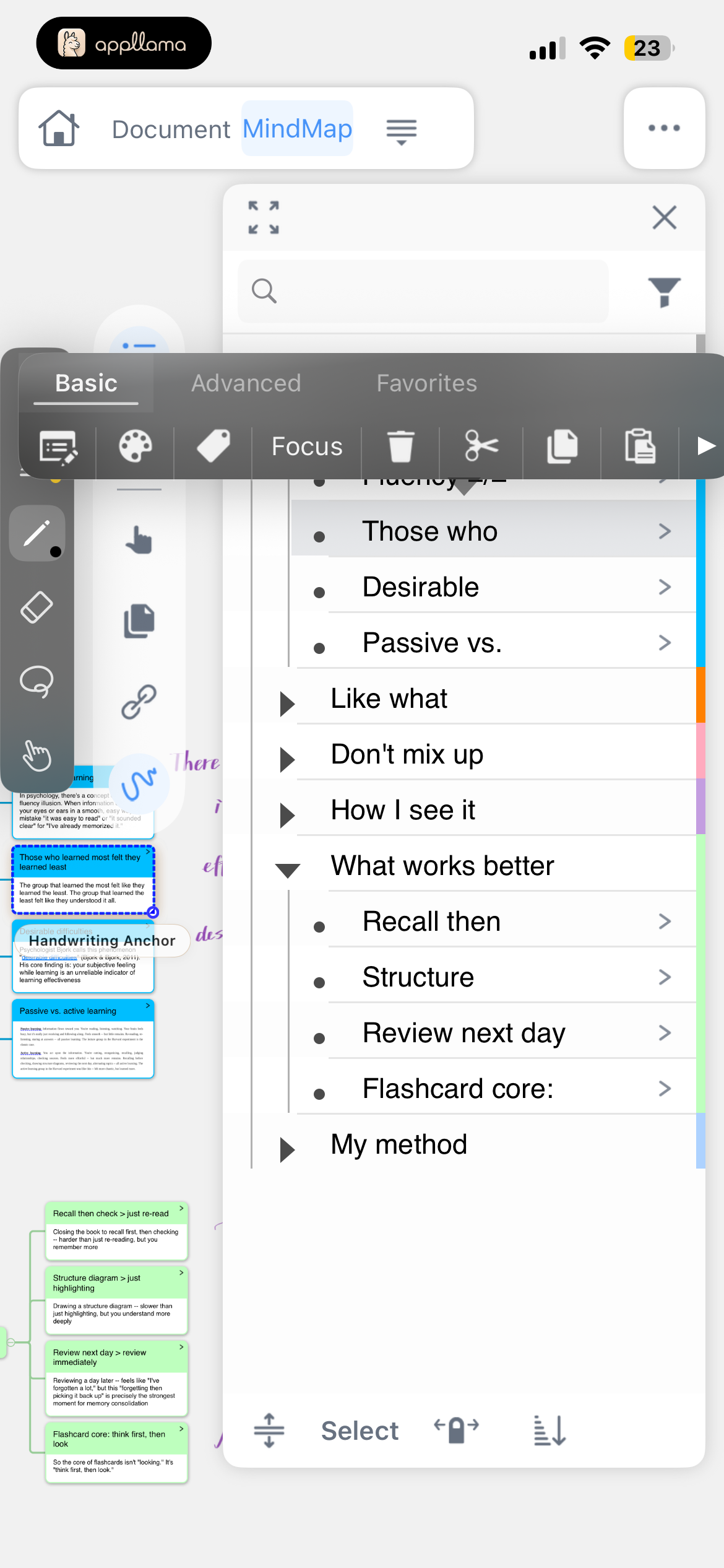 Mind Map Actions