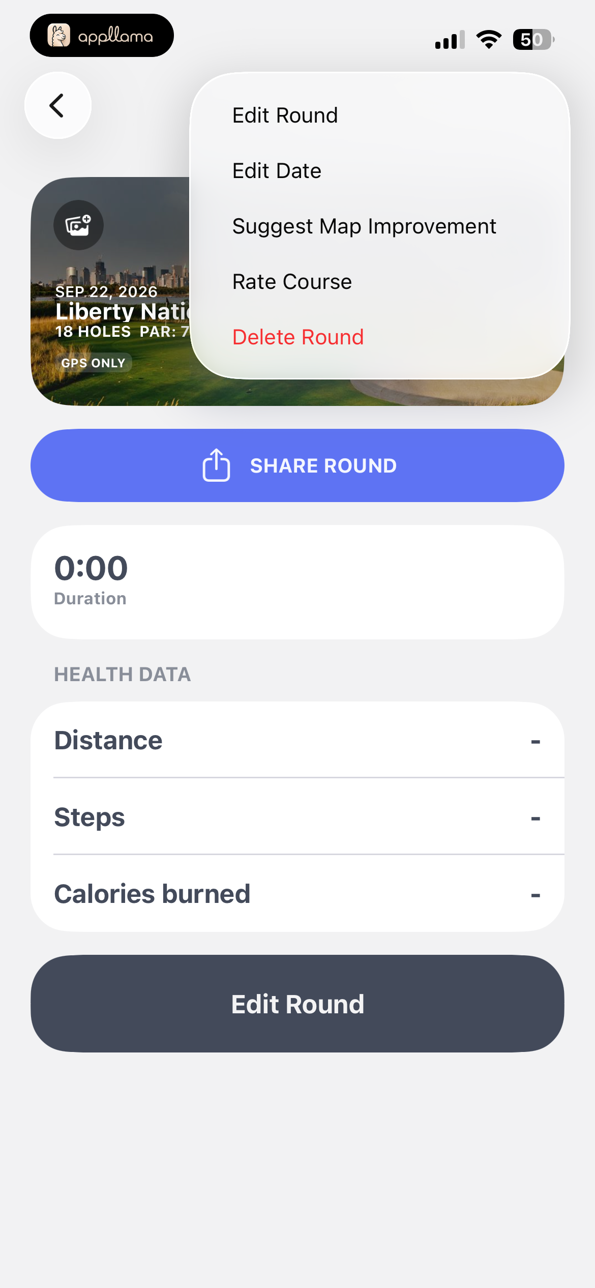 Round Summary Menu