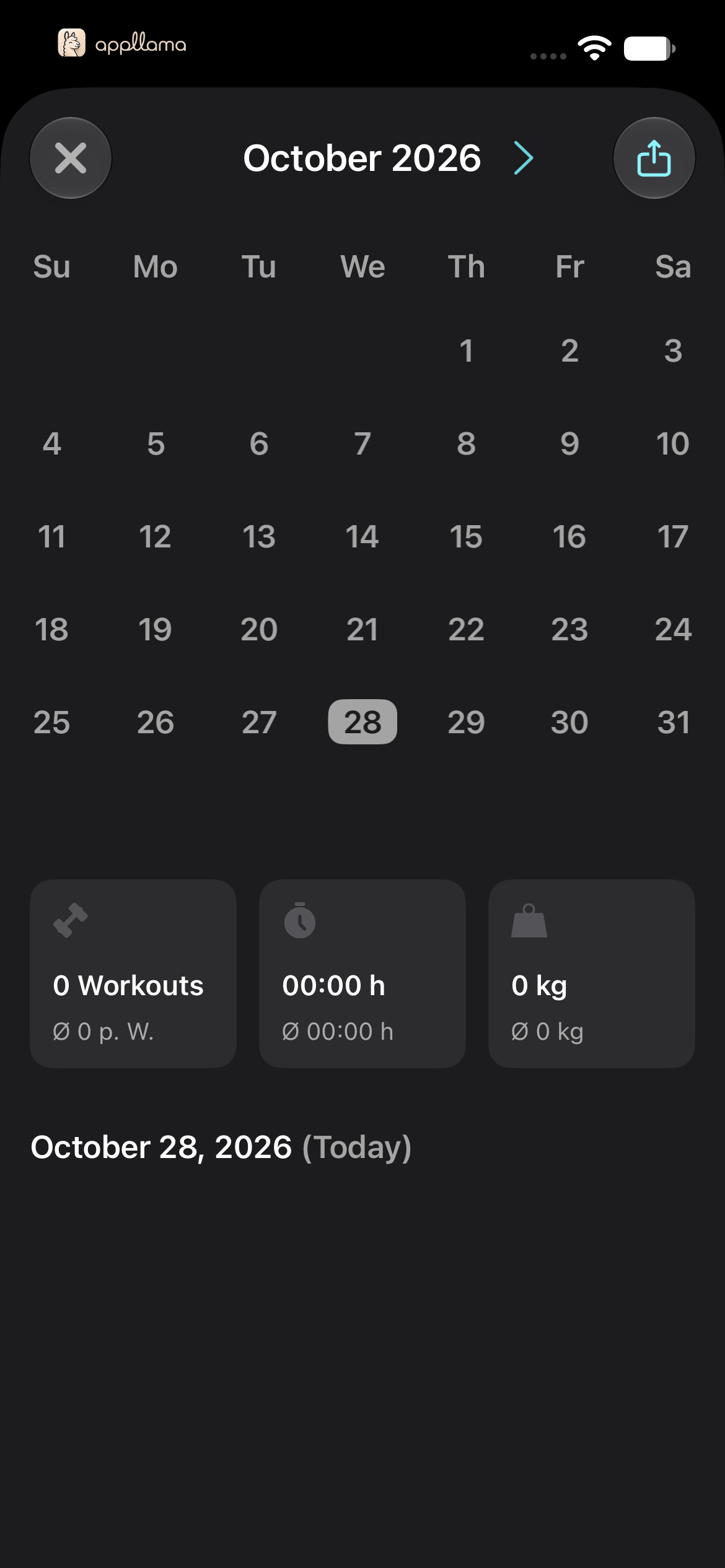 Workout Calendar