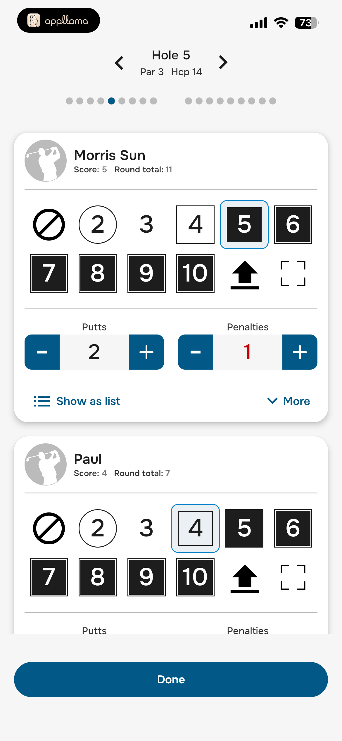Score Entry