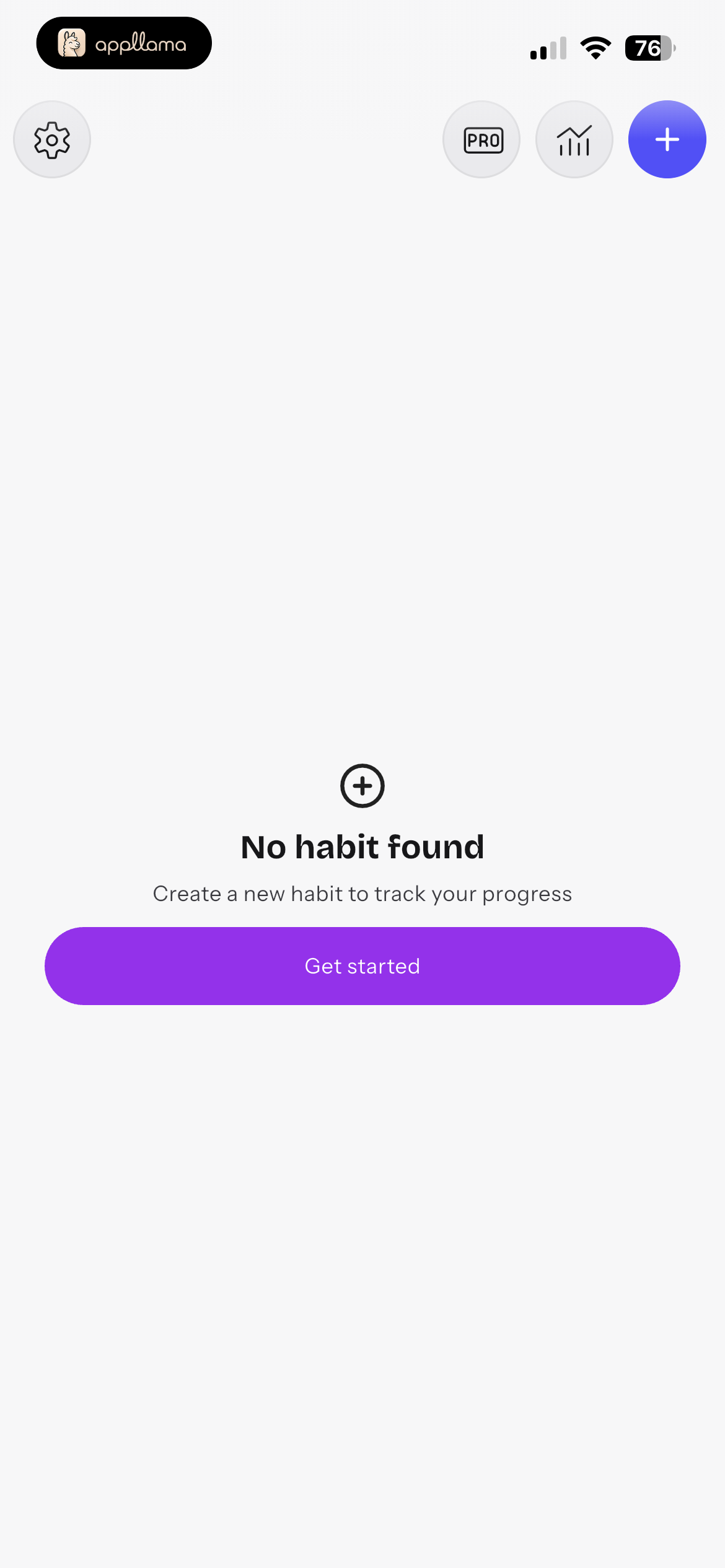 Empty Habit Dashboard