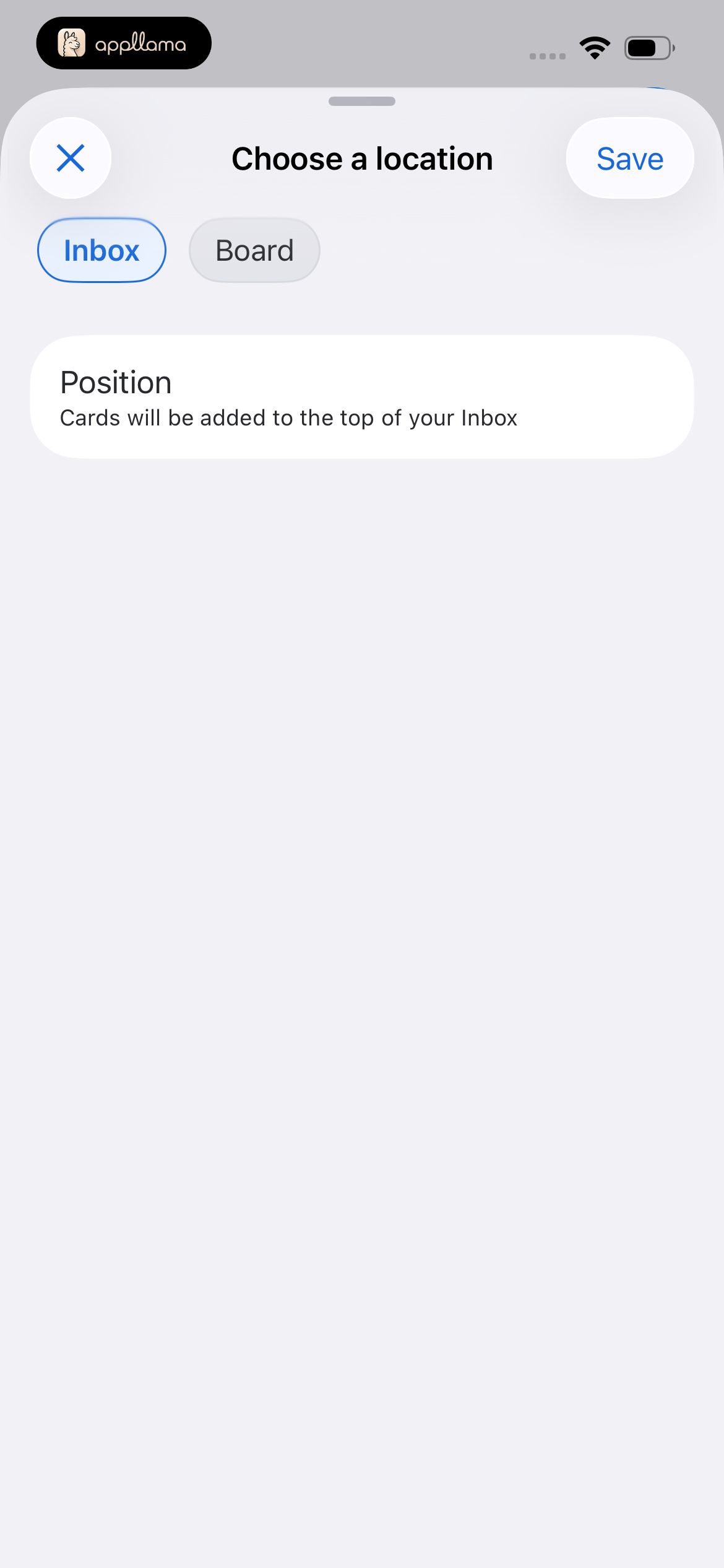 Choose Card Location
