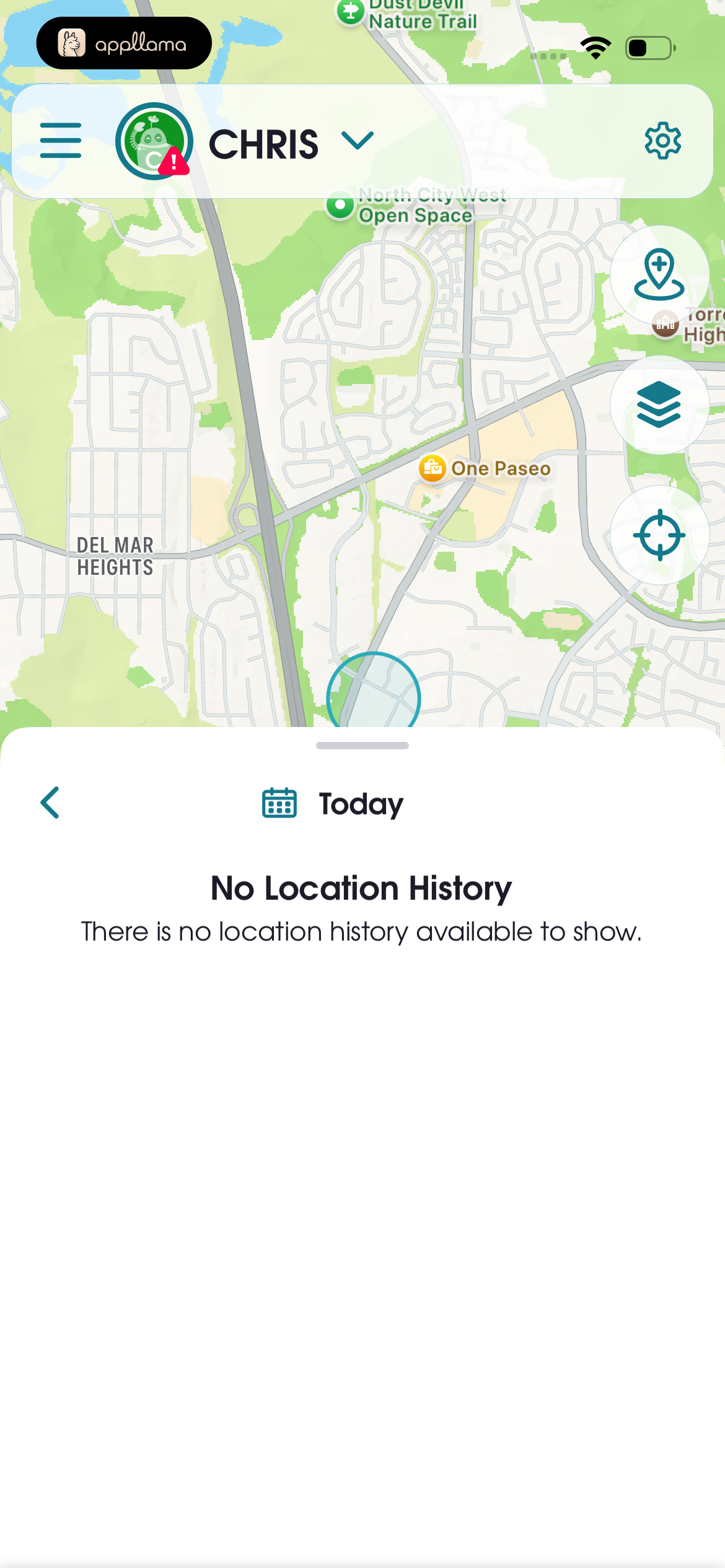 Location History Empty