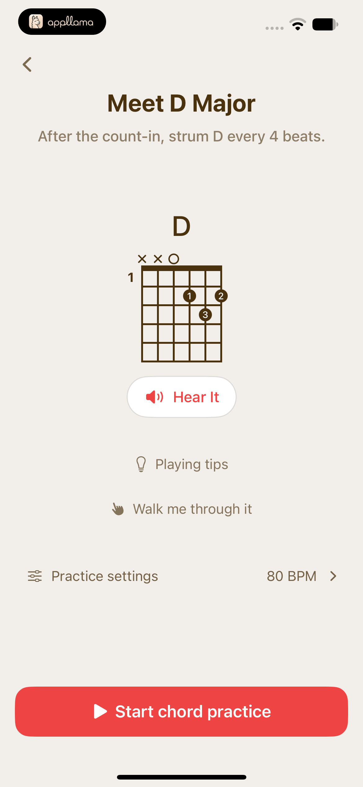 D Major Practice Setup