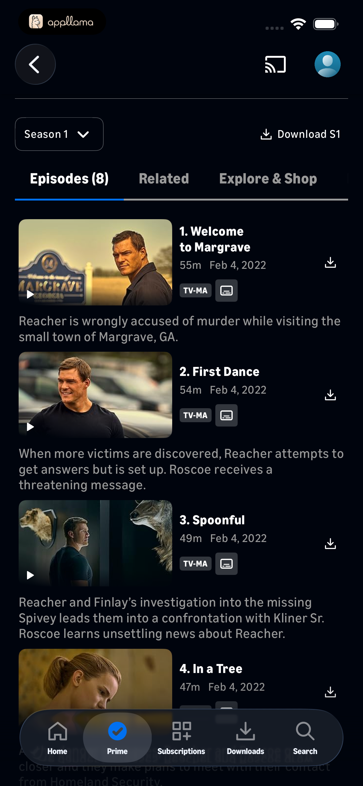 Reacher Episodes