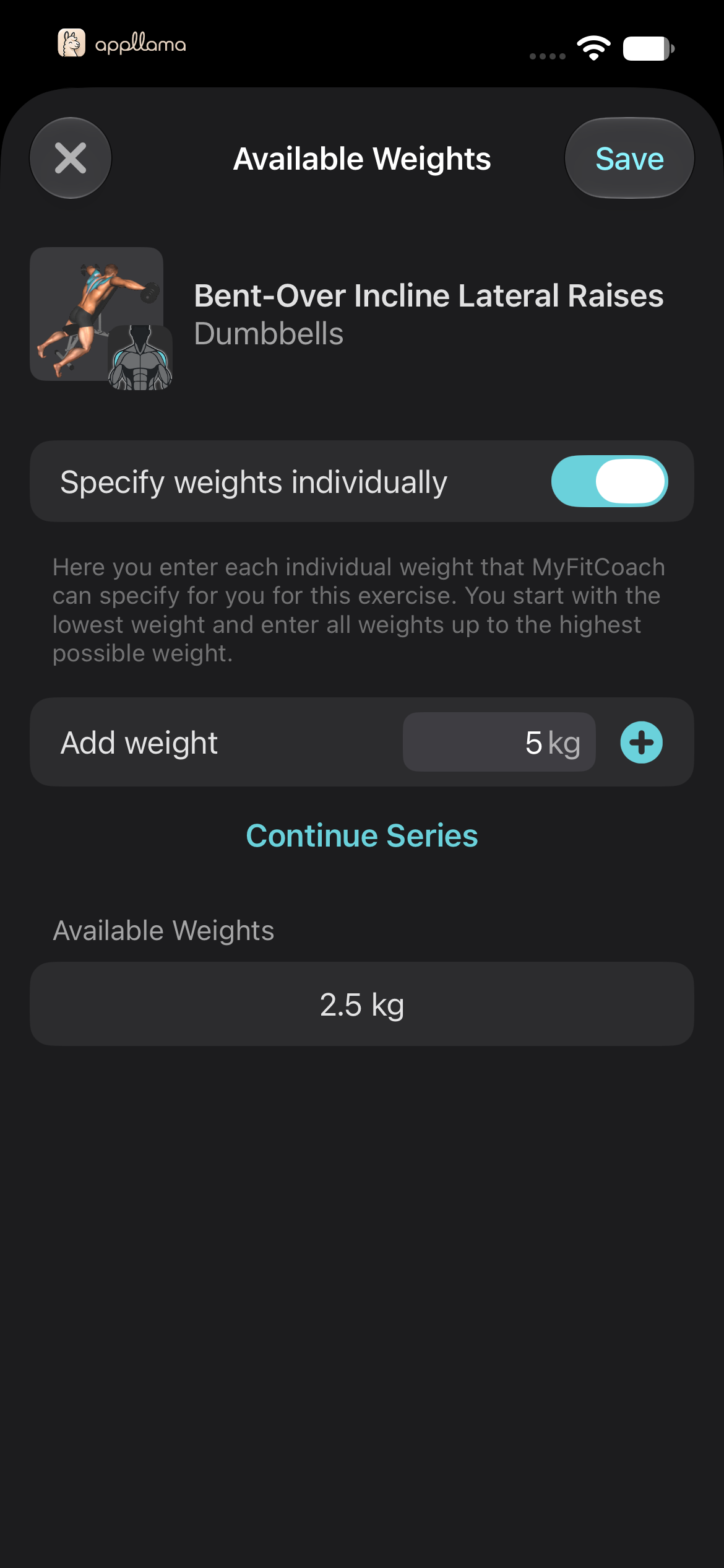 Custom Weight Configuration
