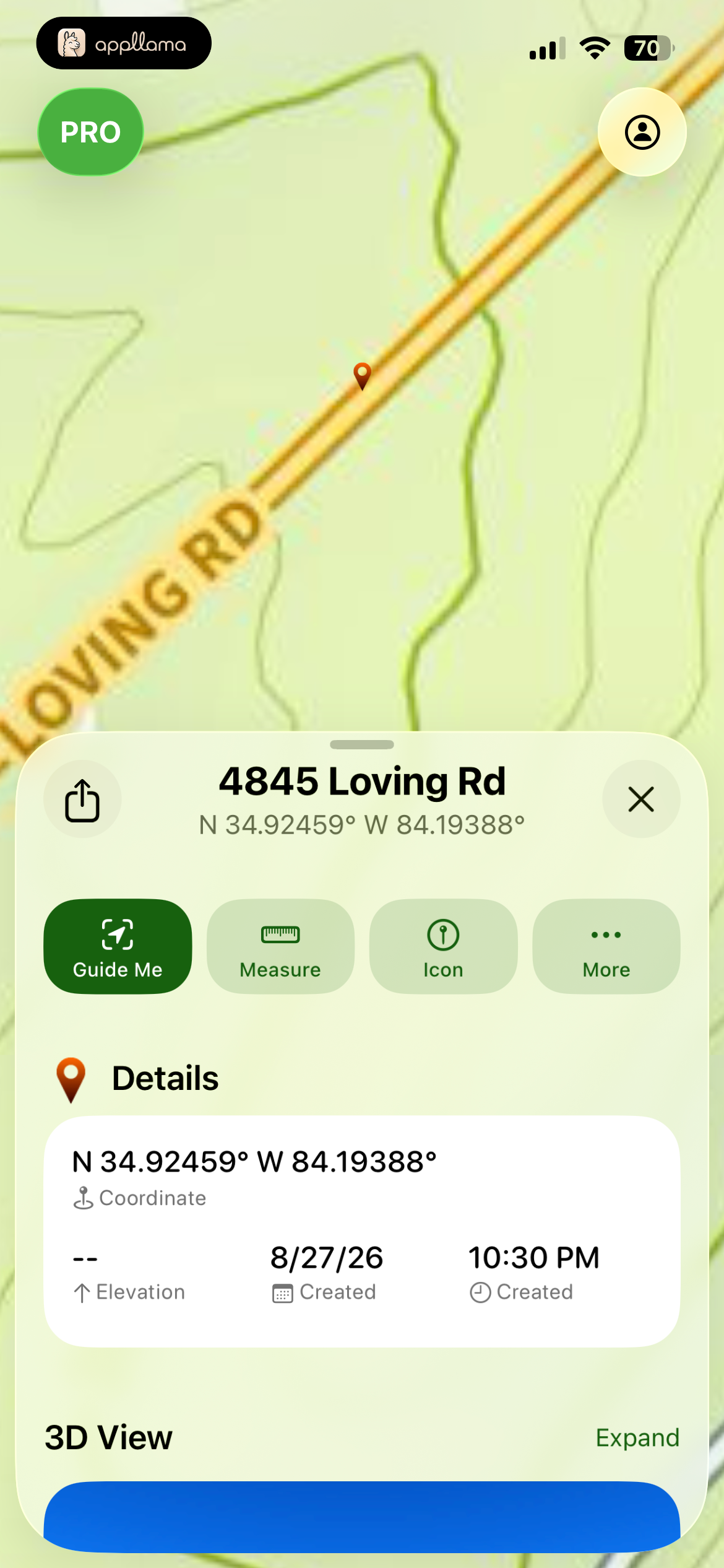 Place Details Sheet