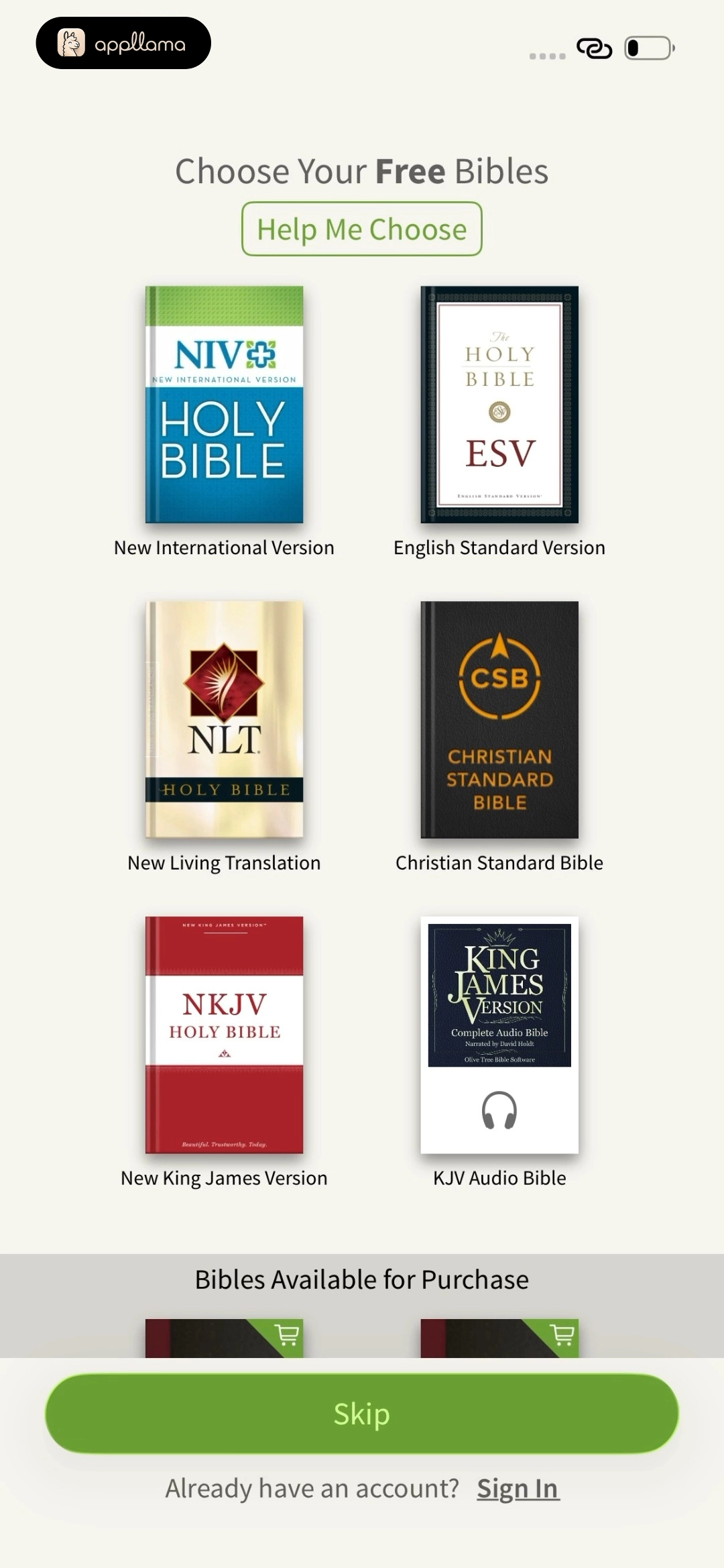 Free Bible Selection