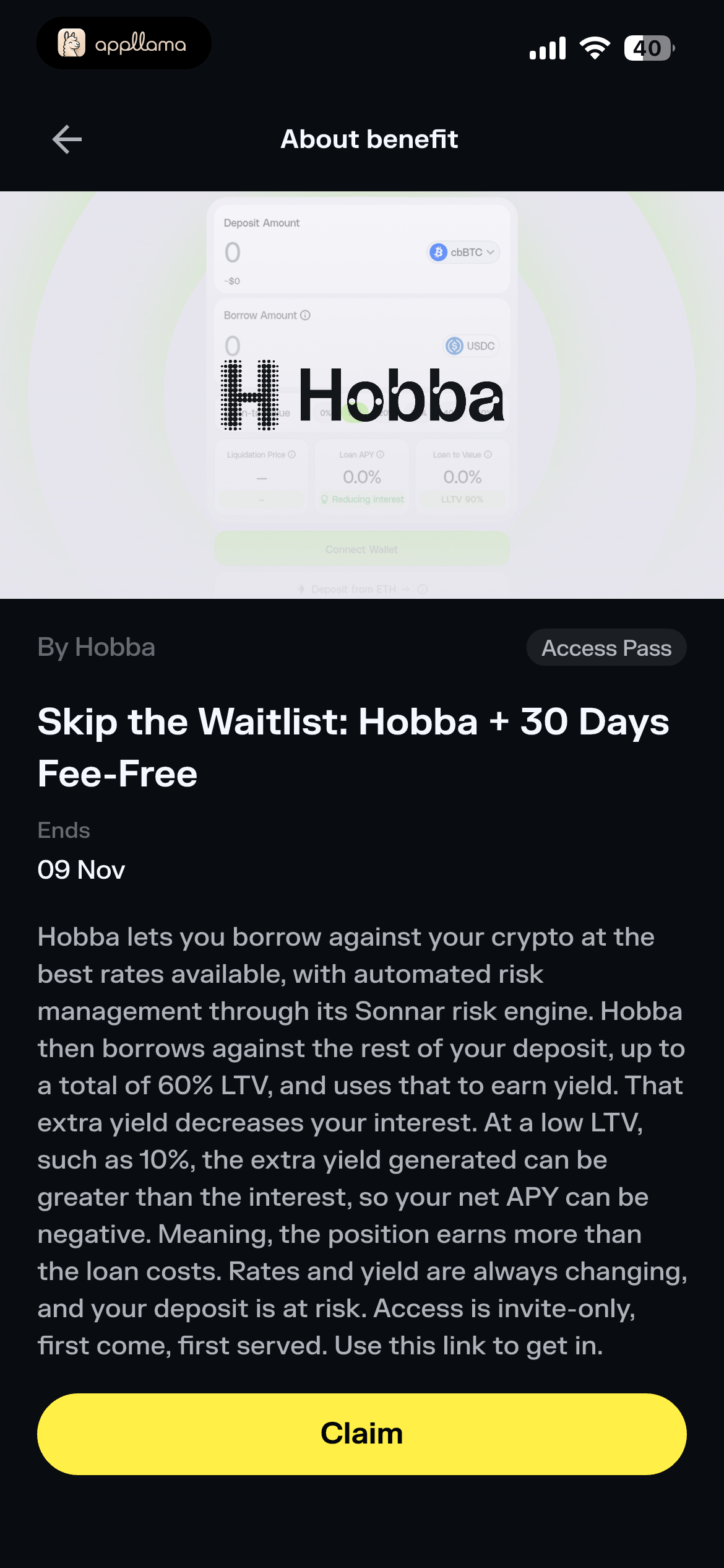 Benefit Offer Details