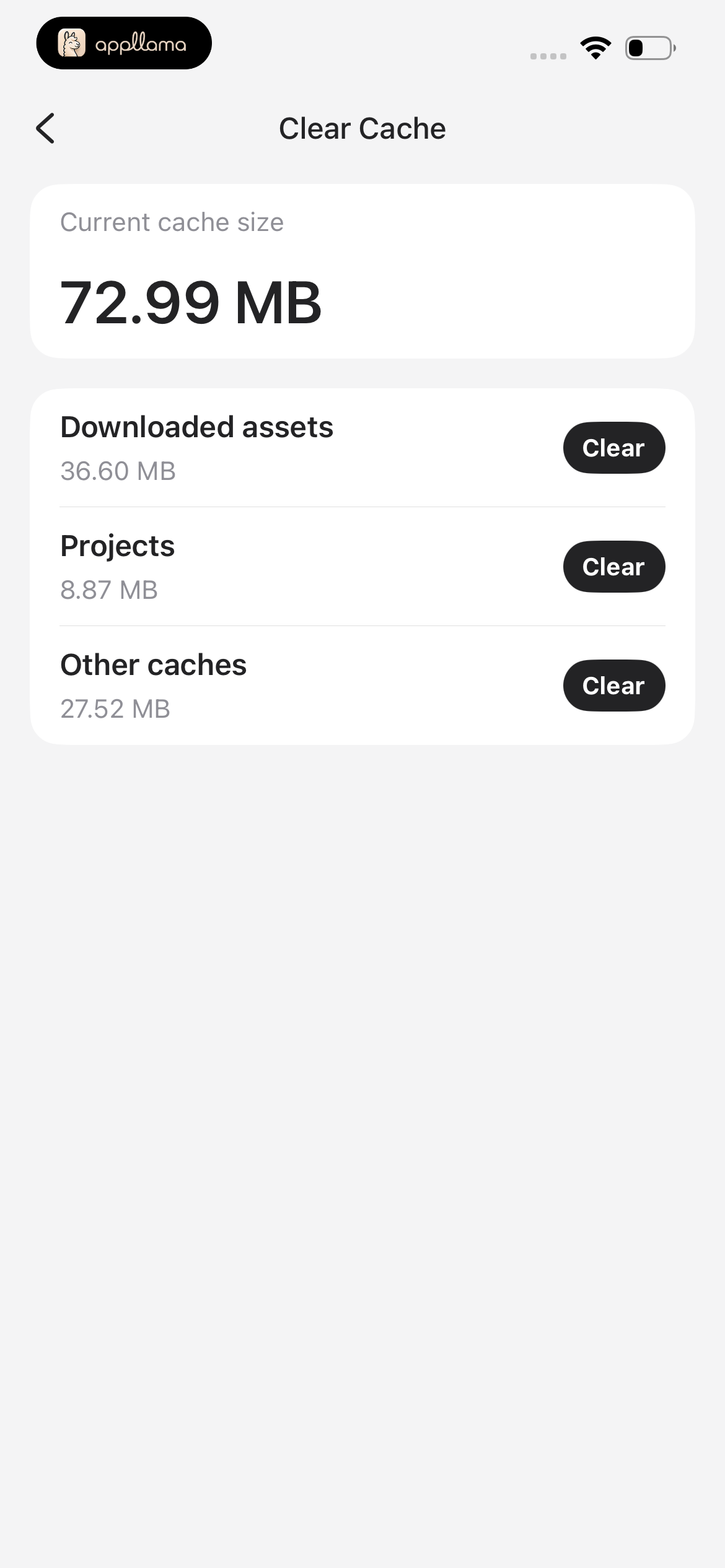 Clear Cache