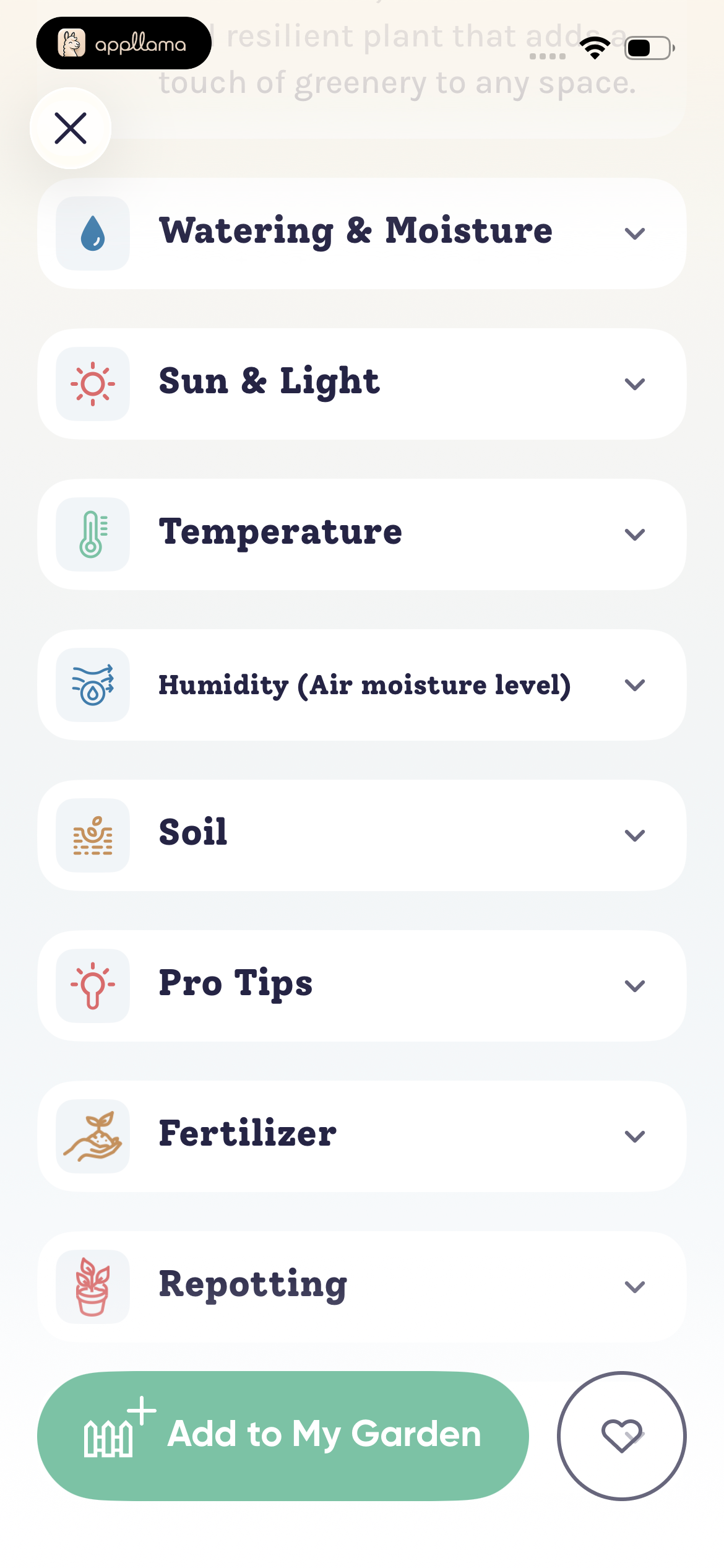 Plant Care Categories