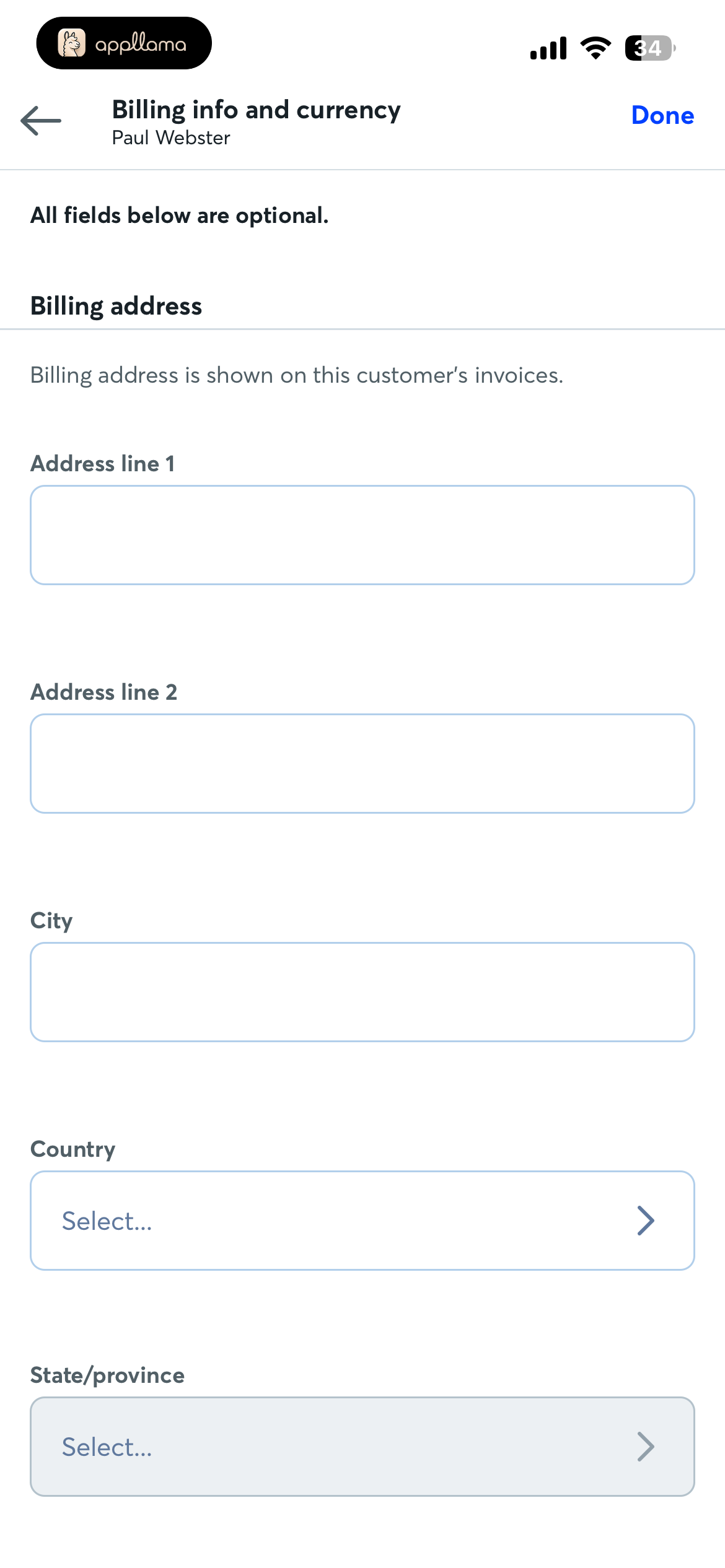 Billing Address