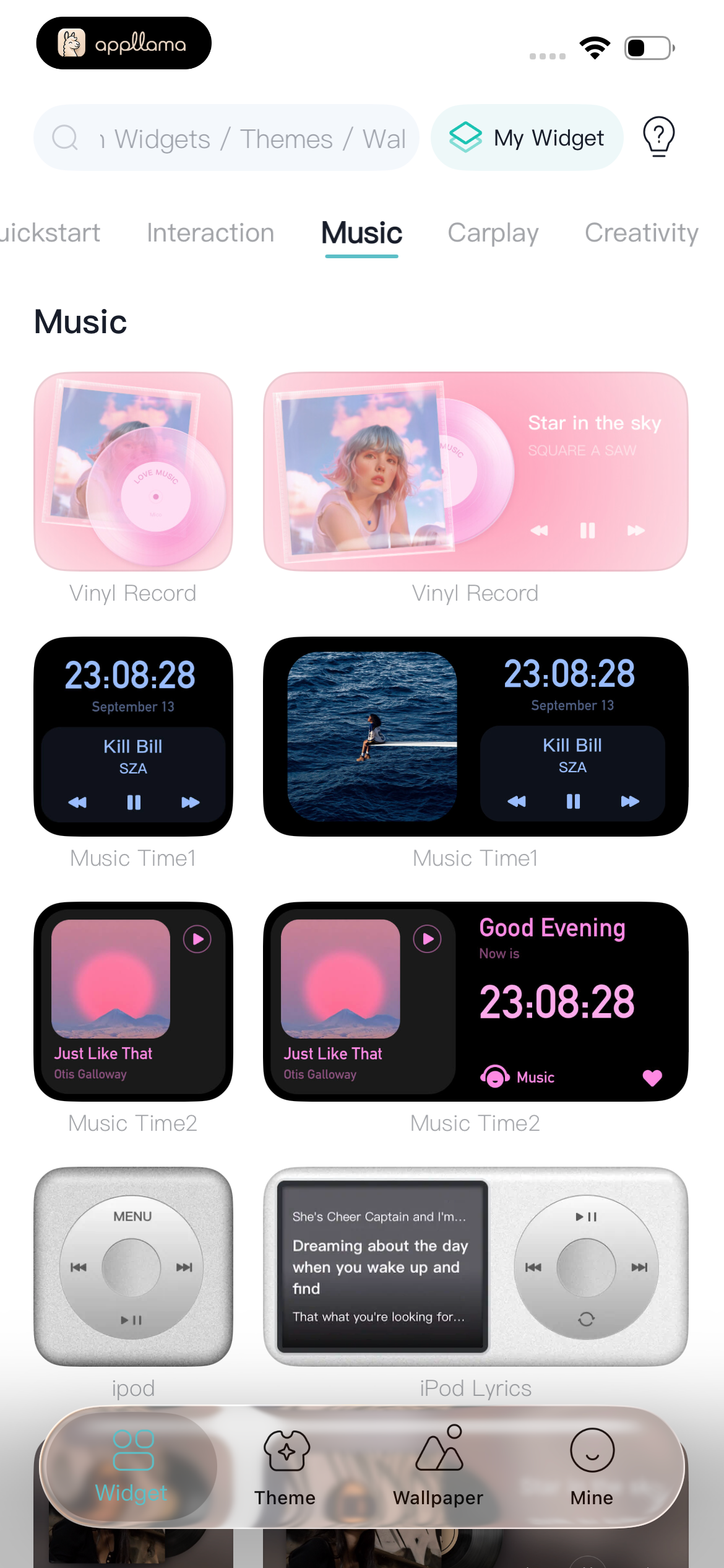 Music Widget Gallery