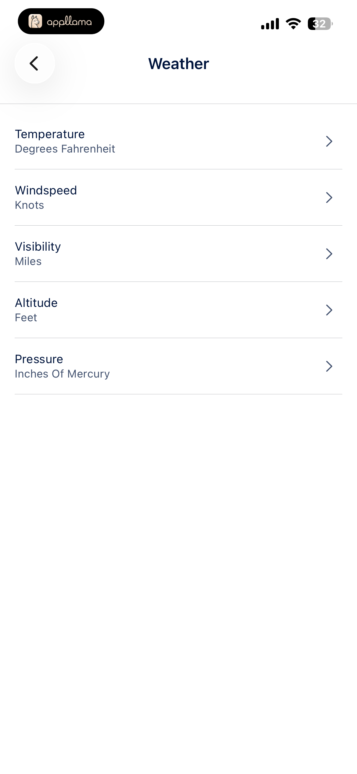Weather Settings