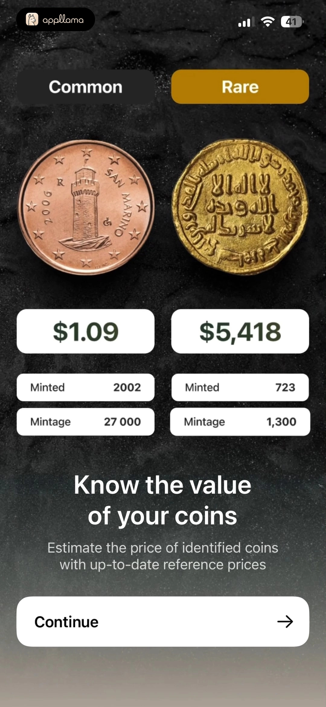 Onboarding Coin Value