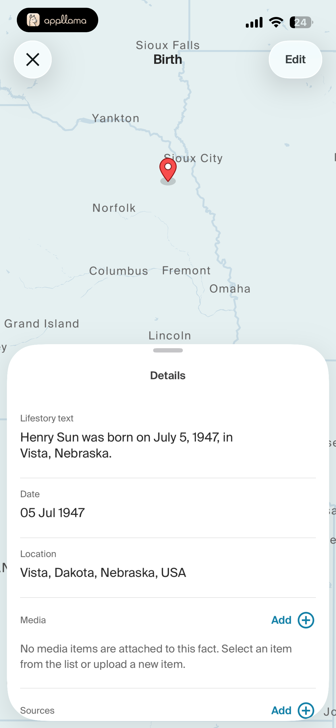 Birth Event Map