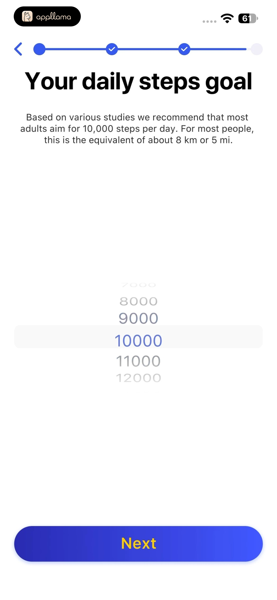 Daily Step Goal Selection