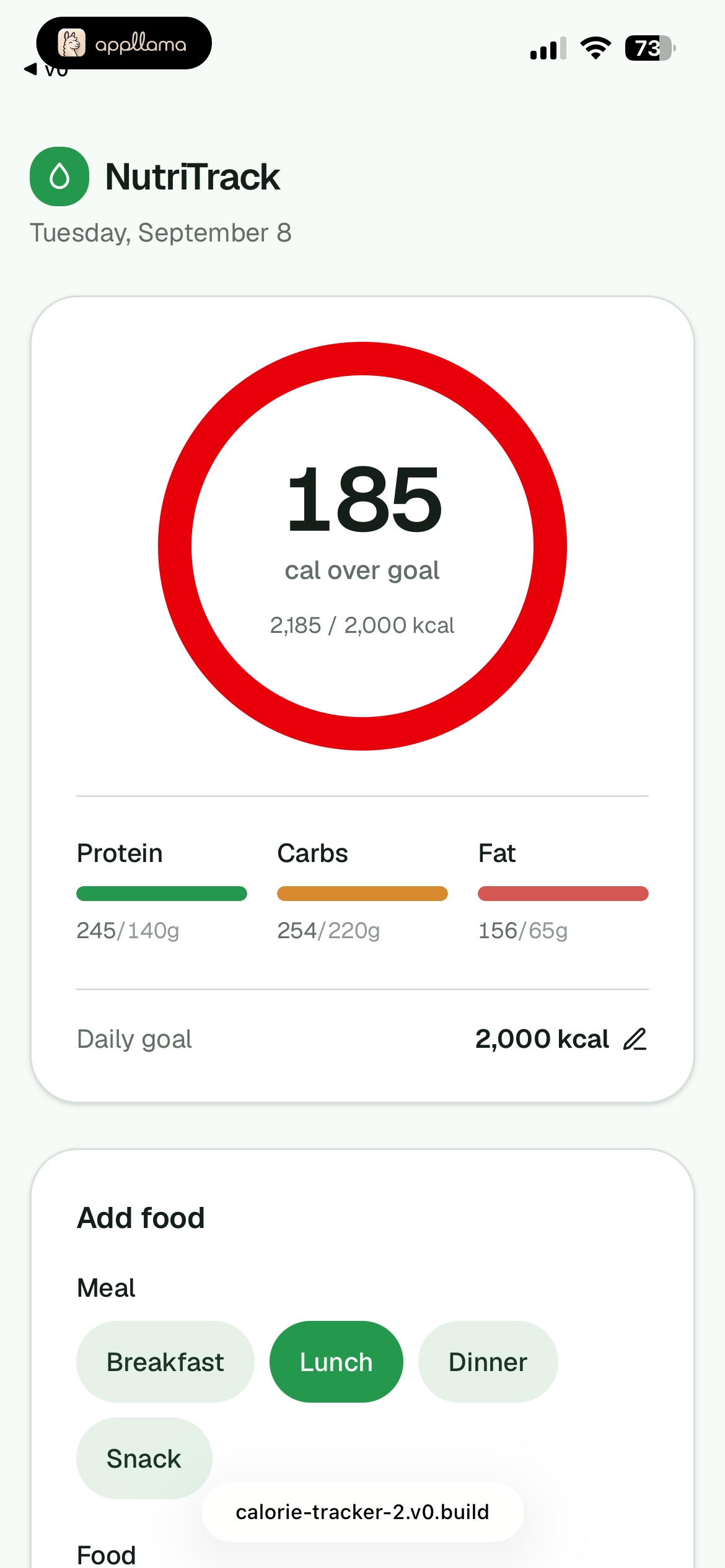 Nutrition Dashboard