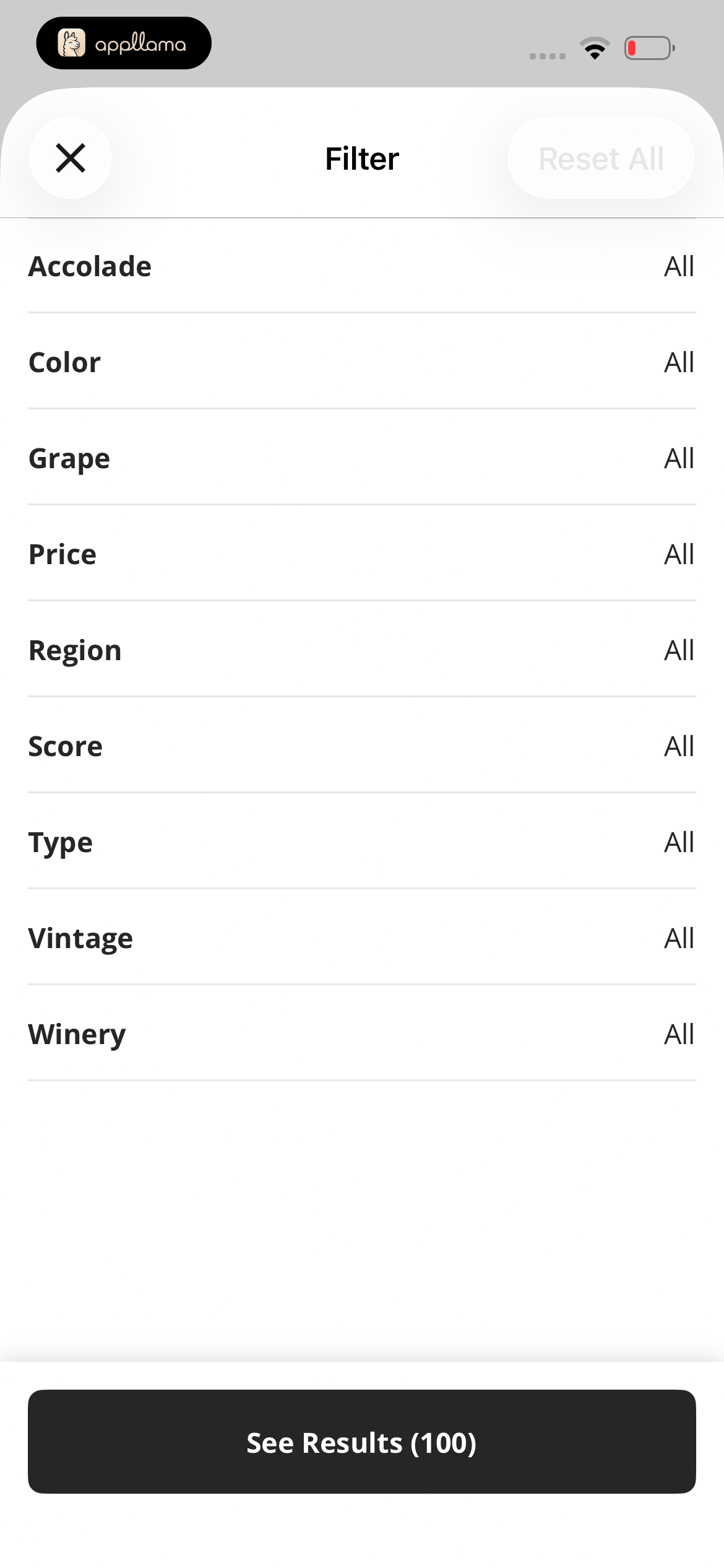 Filter Categories