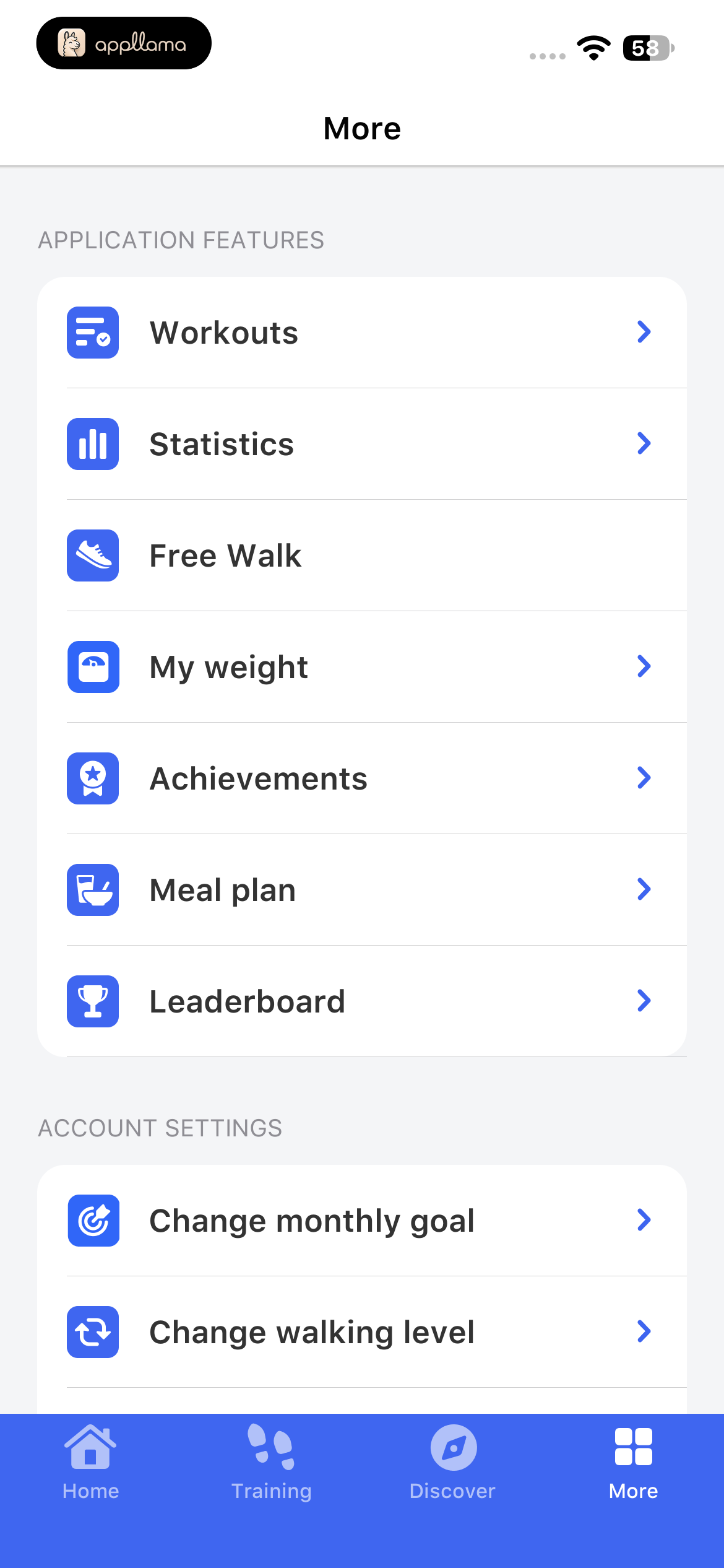 More Menu