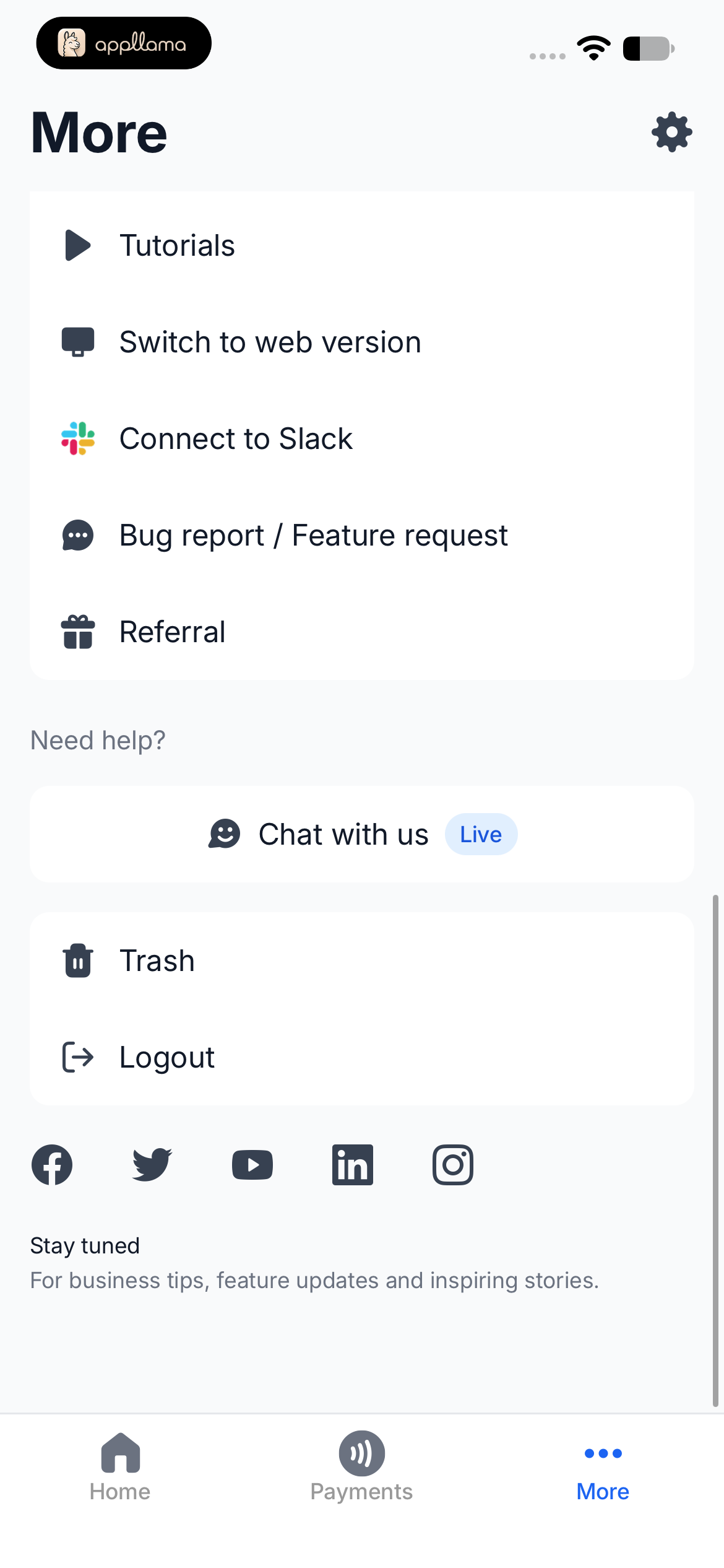 More Support and Account