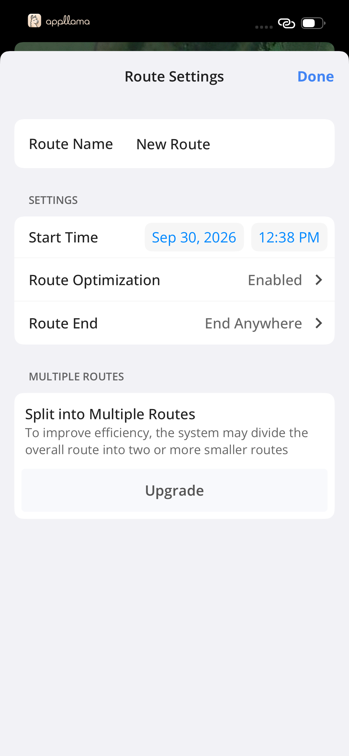 Route Settings