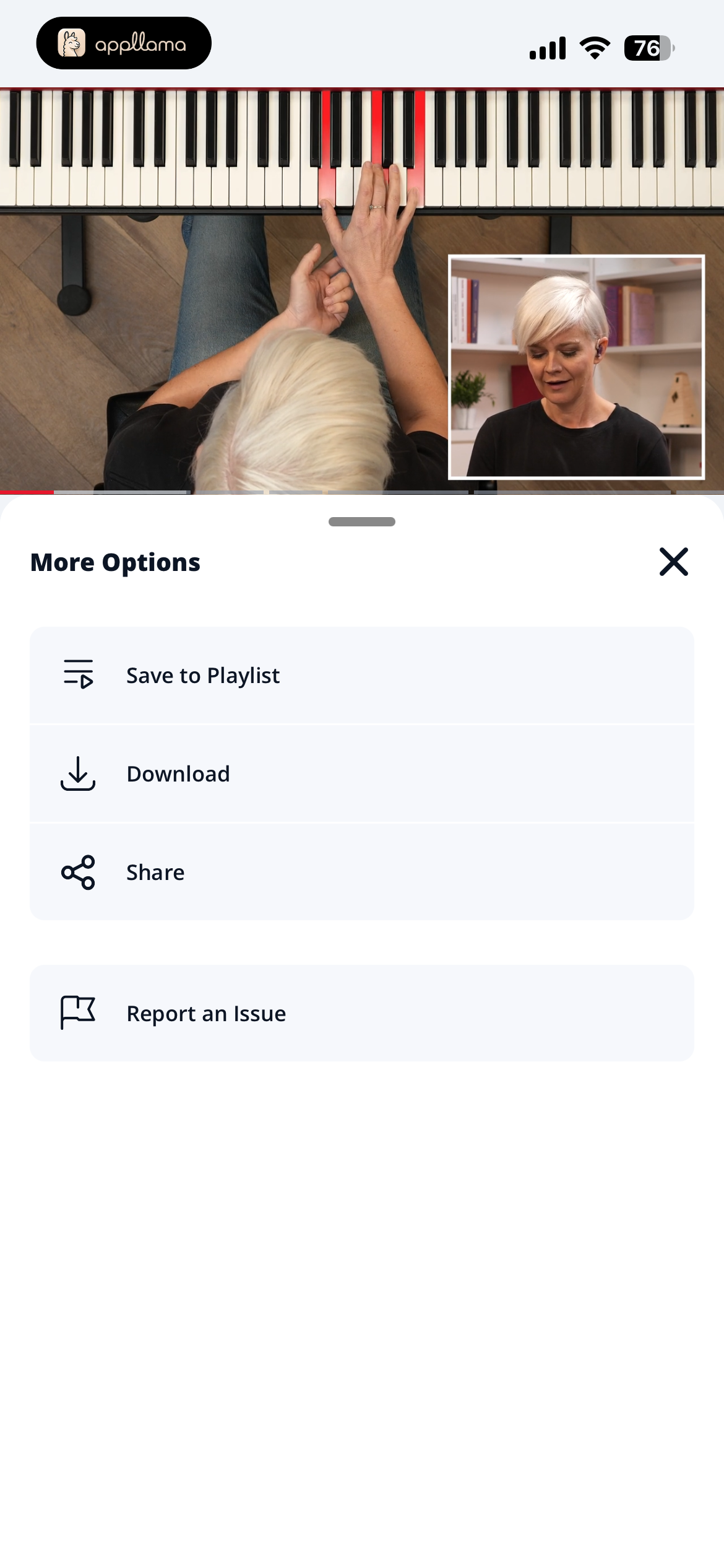 Lesson More Options