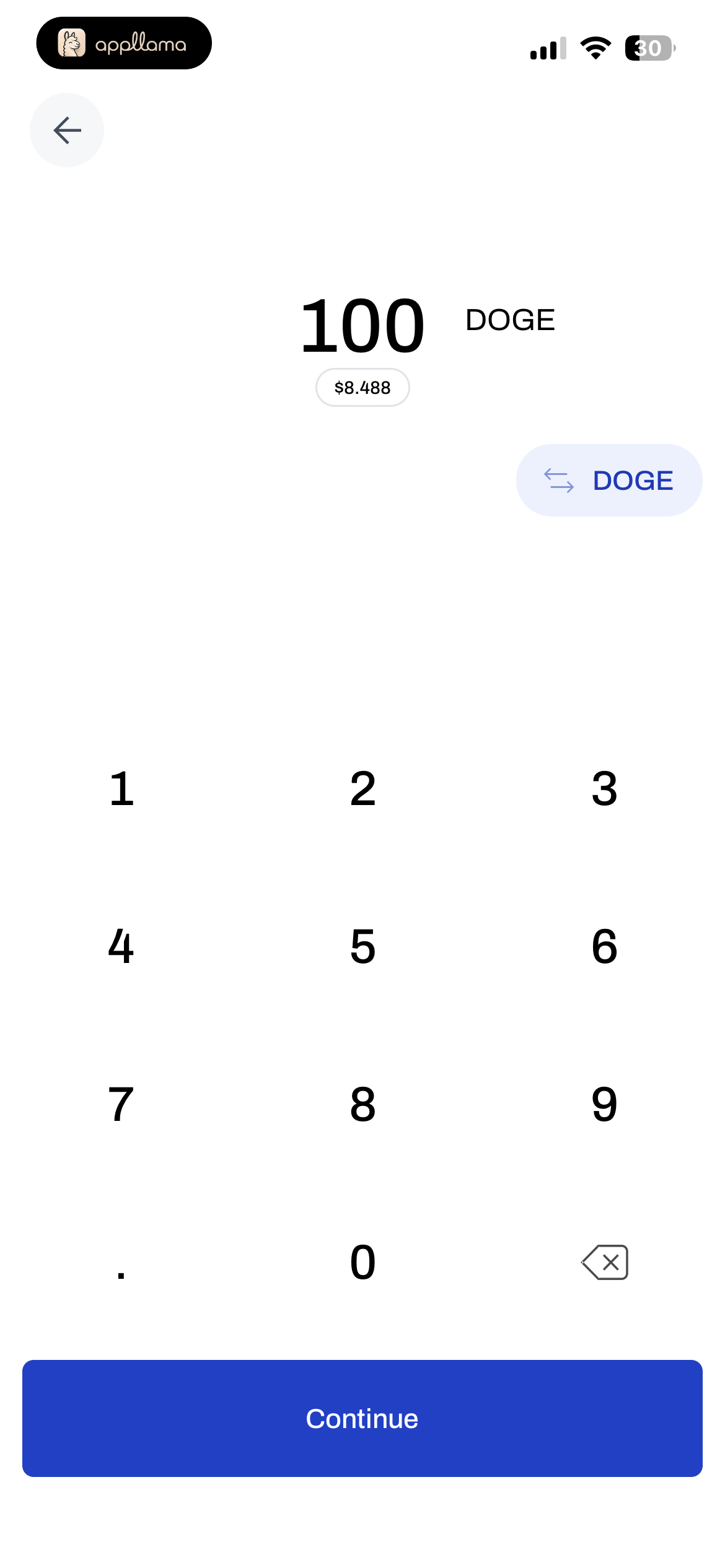 Send Amount Entry