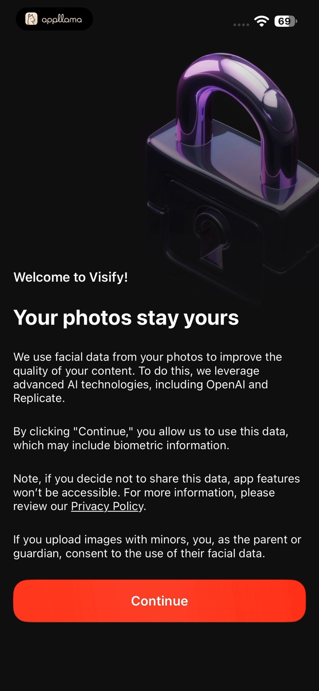 Facial Data Consent