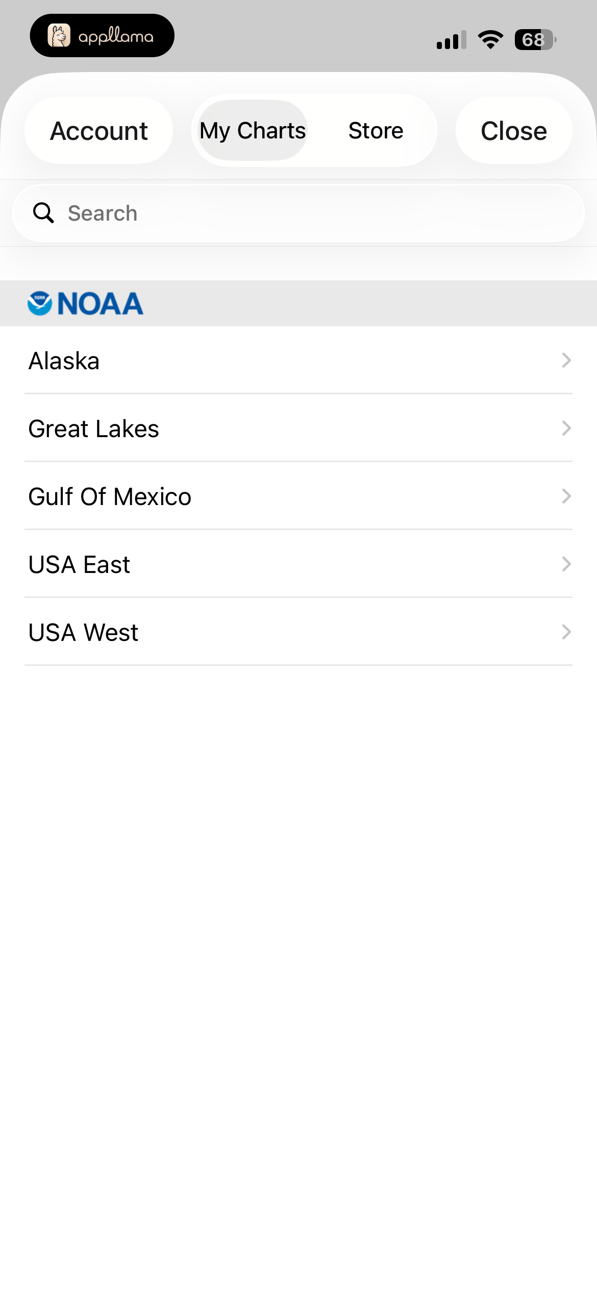 Chart Store Regions