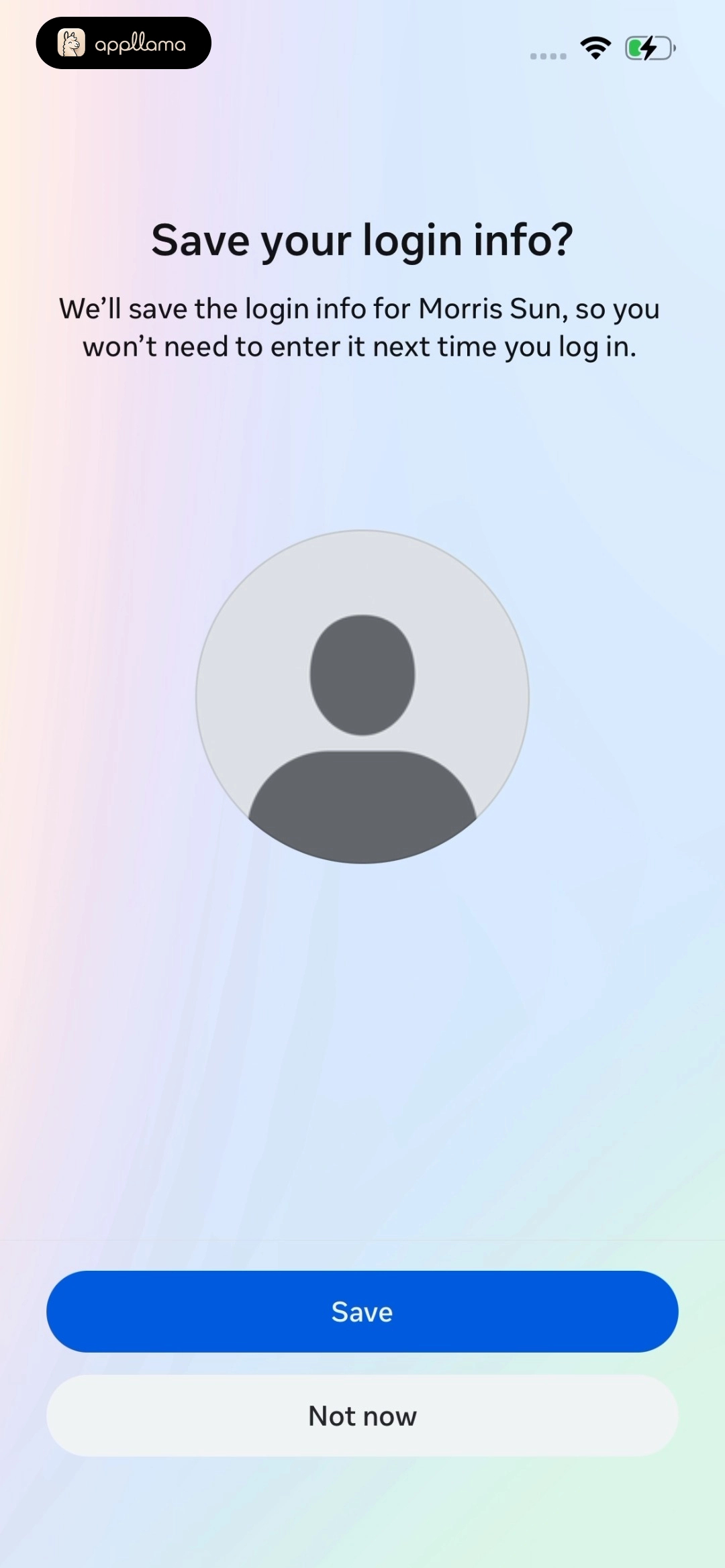 Save Login Info