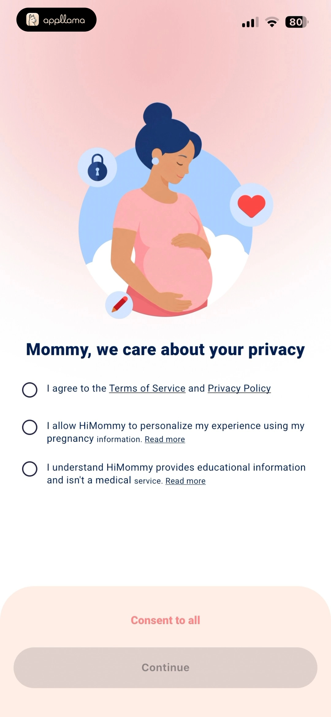 HiMommy: Ovulation & Pregnancy home screen