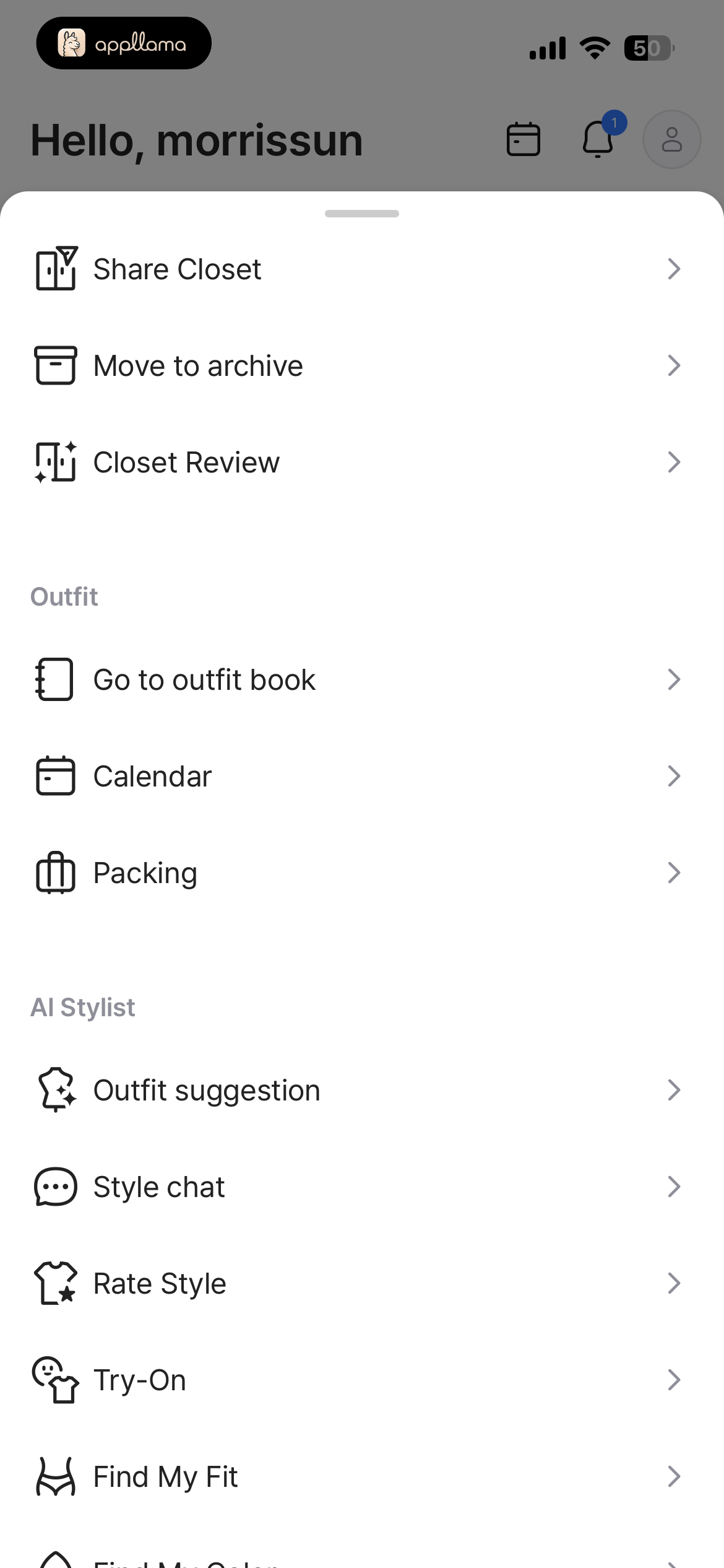 Main Menu - Outfit Tools