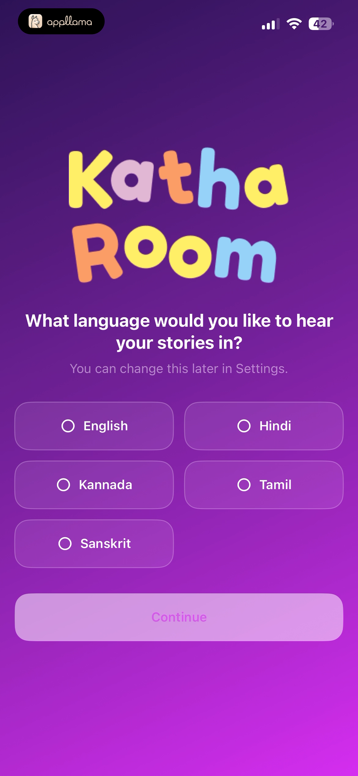 Language Selection