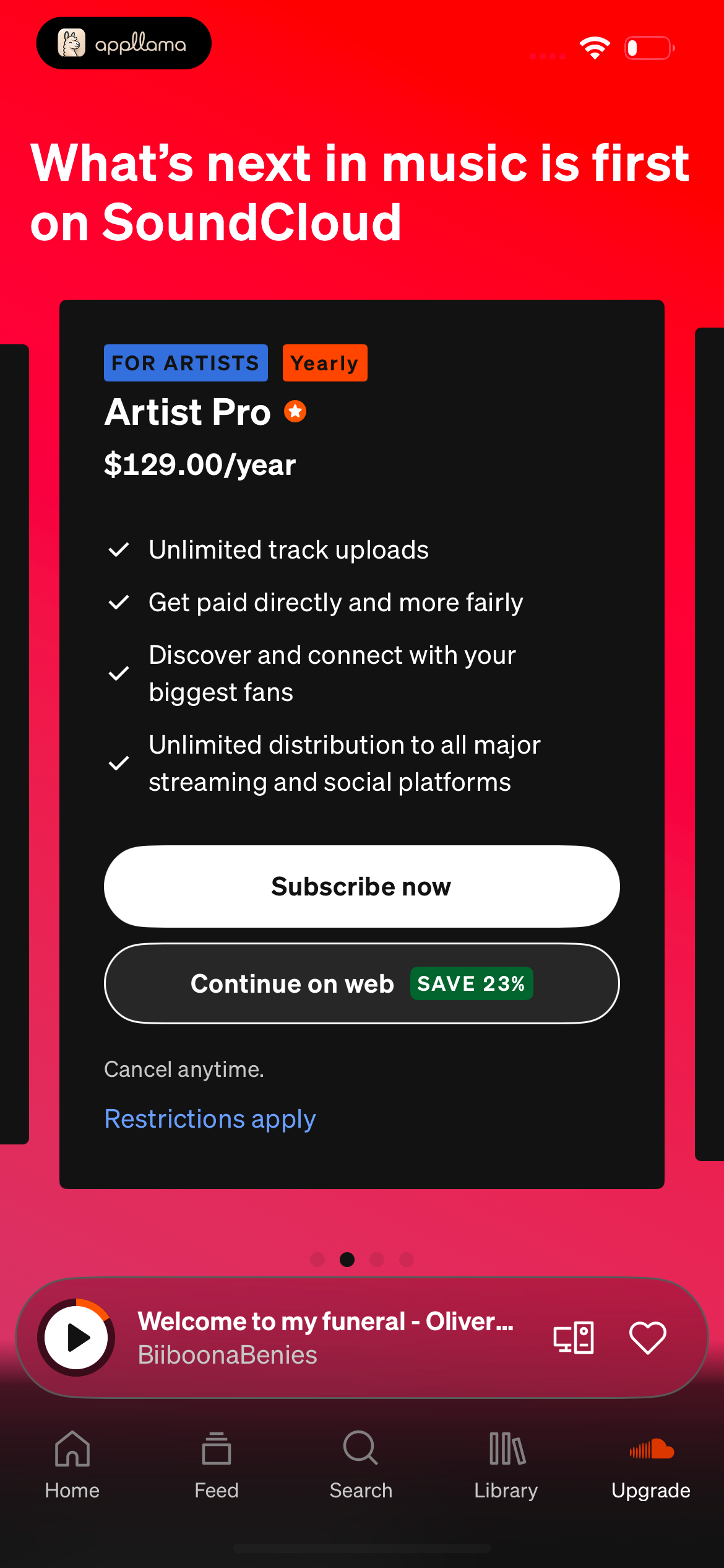 Artist Pro Yearly Offer