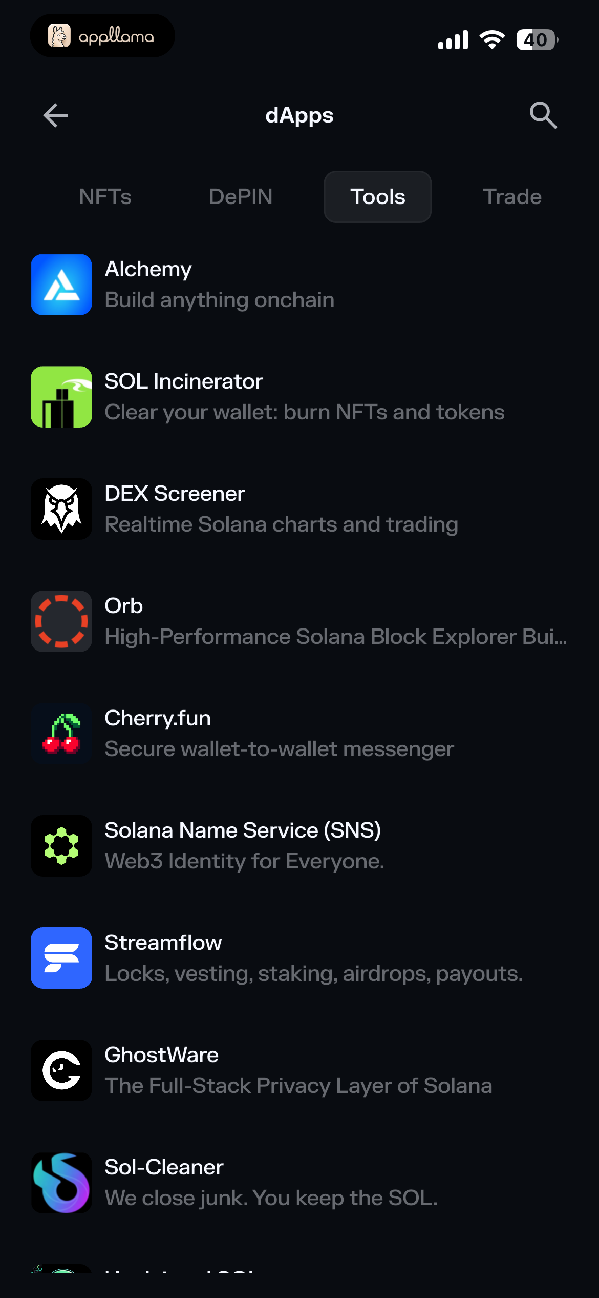 dApps Tools Category