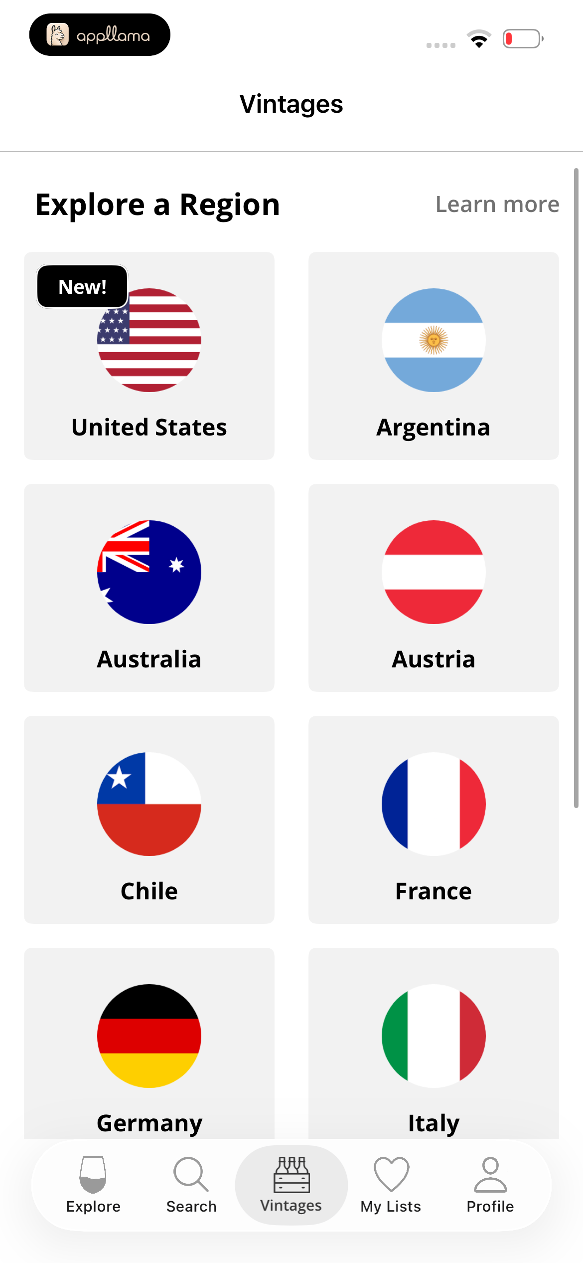 Vintage Regions