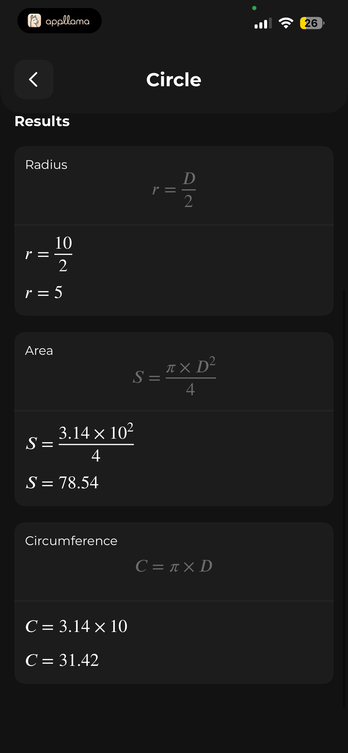 Circle Results
