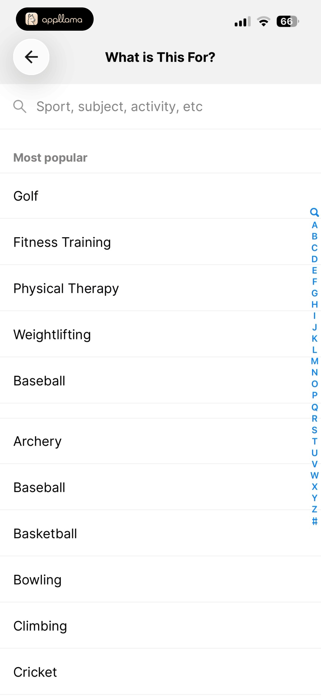 Sport Selector