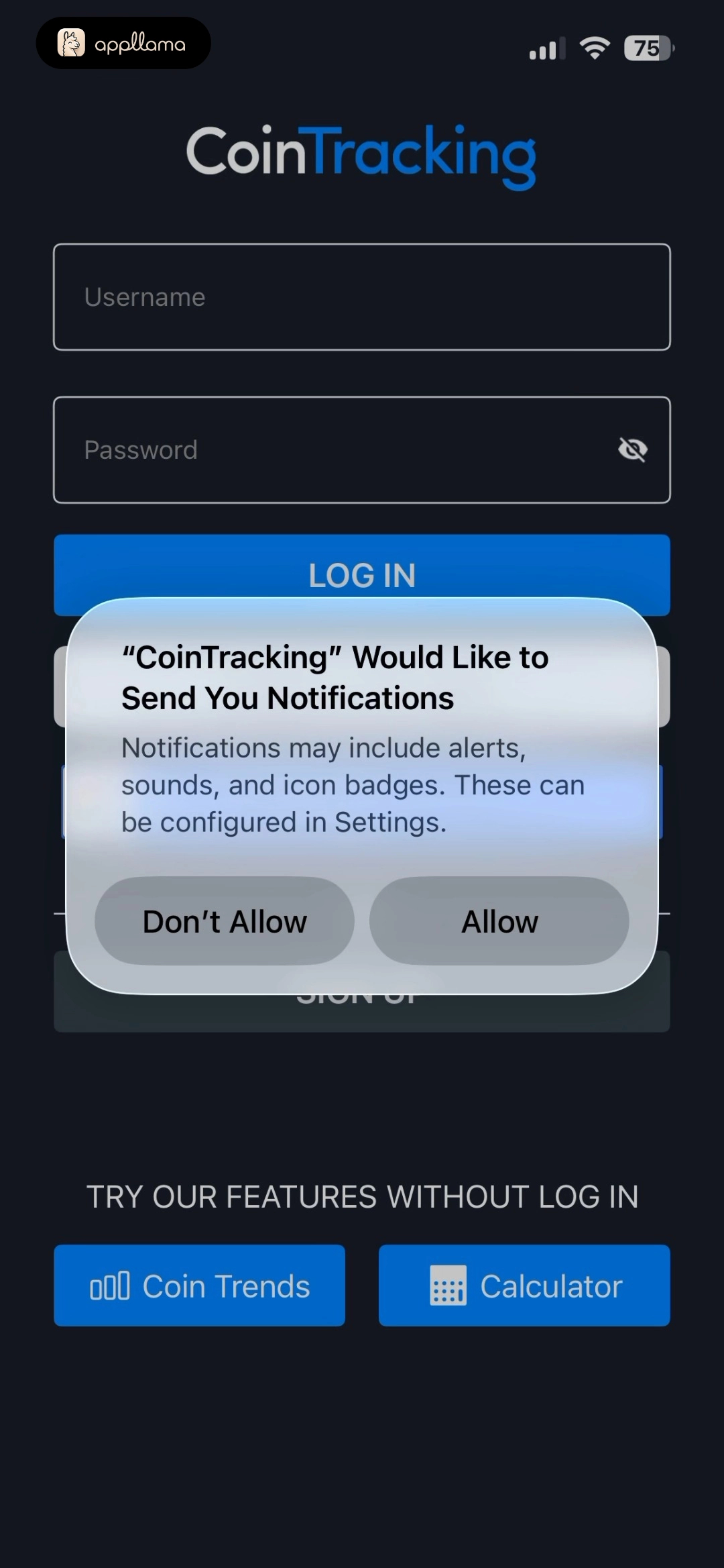 Login Permission Prompt