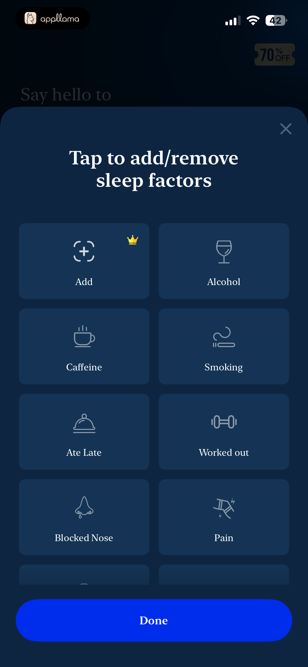 Sleep Factors Picker