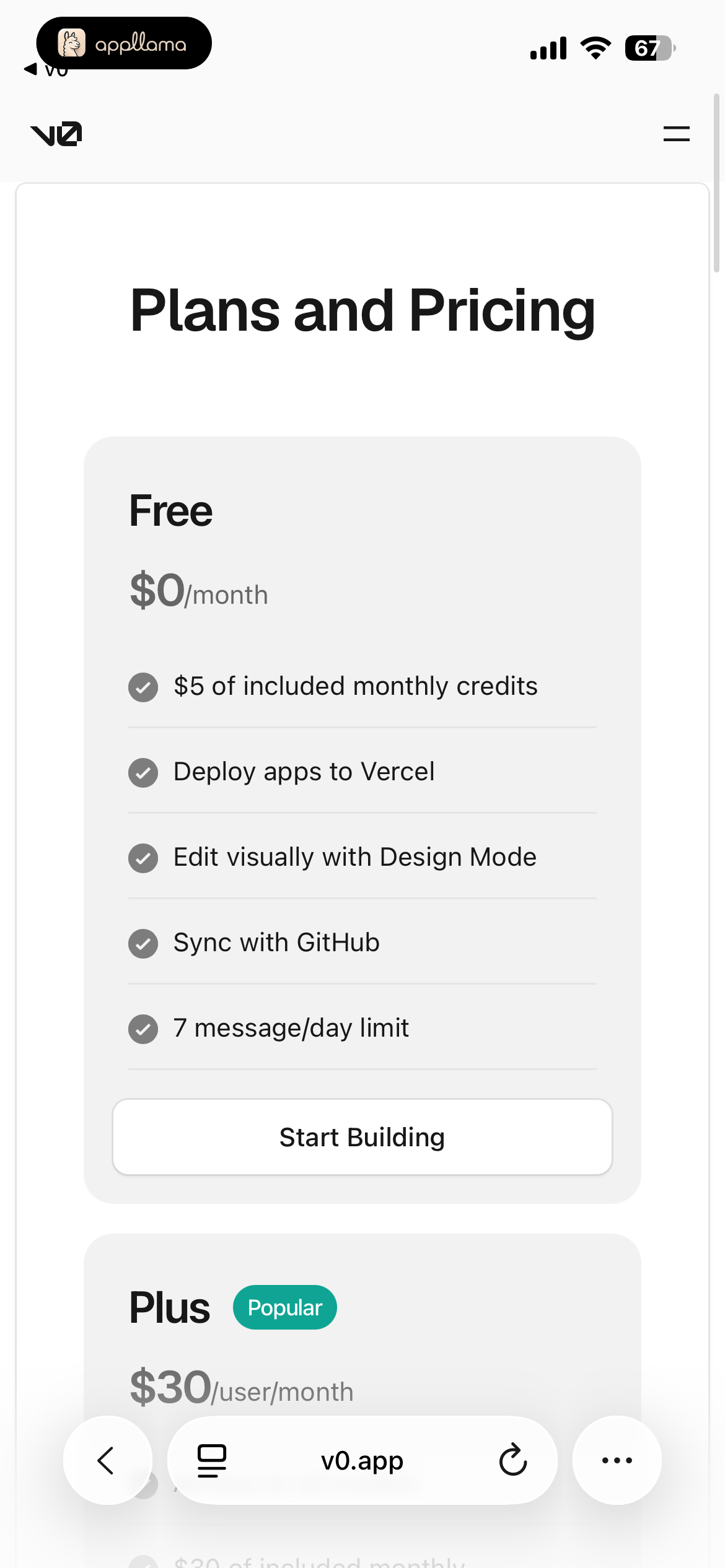 Plans and Pricing - Free
