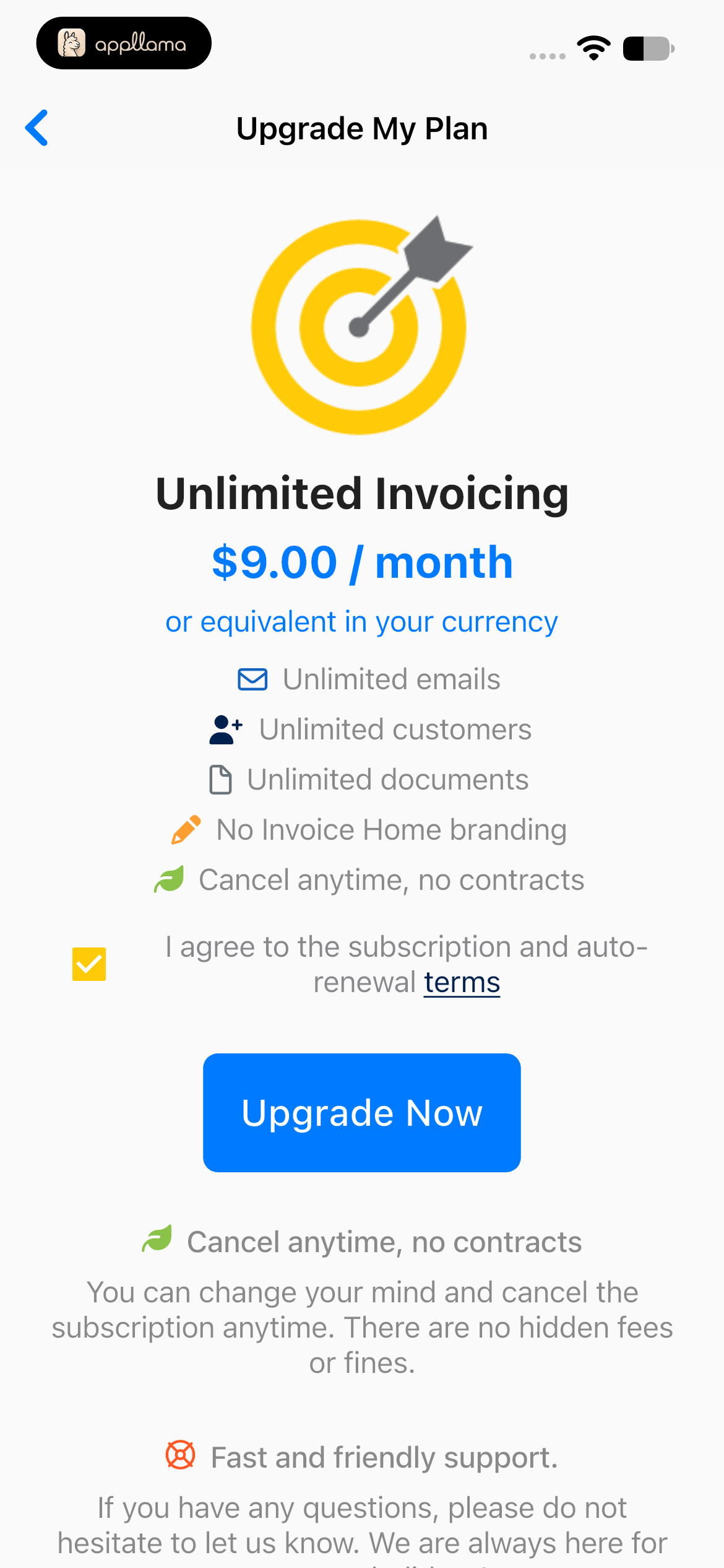 Subscription Upgrade