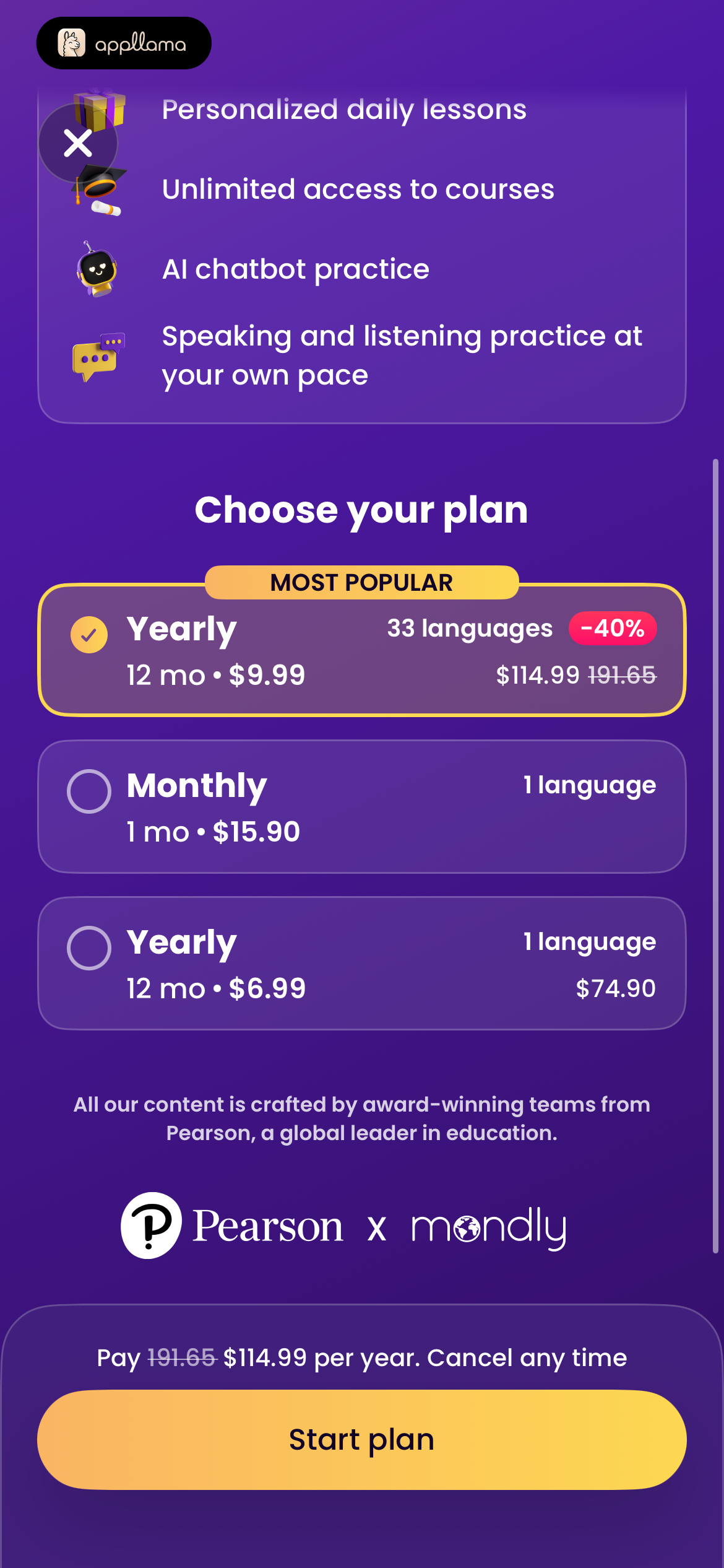Plan Selection Paywall