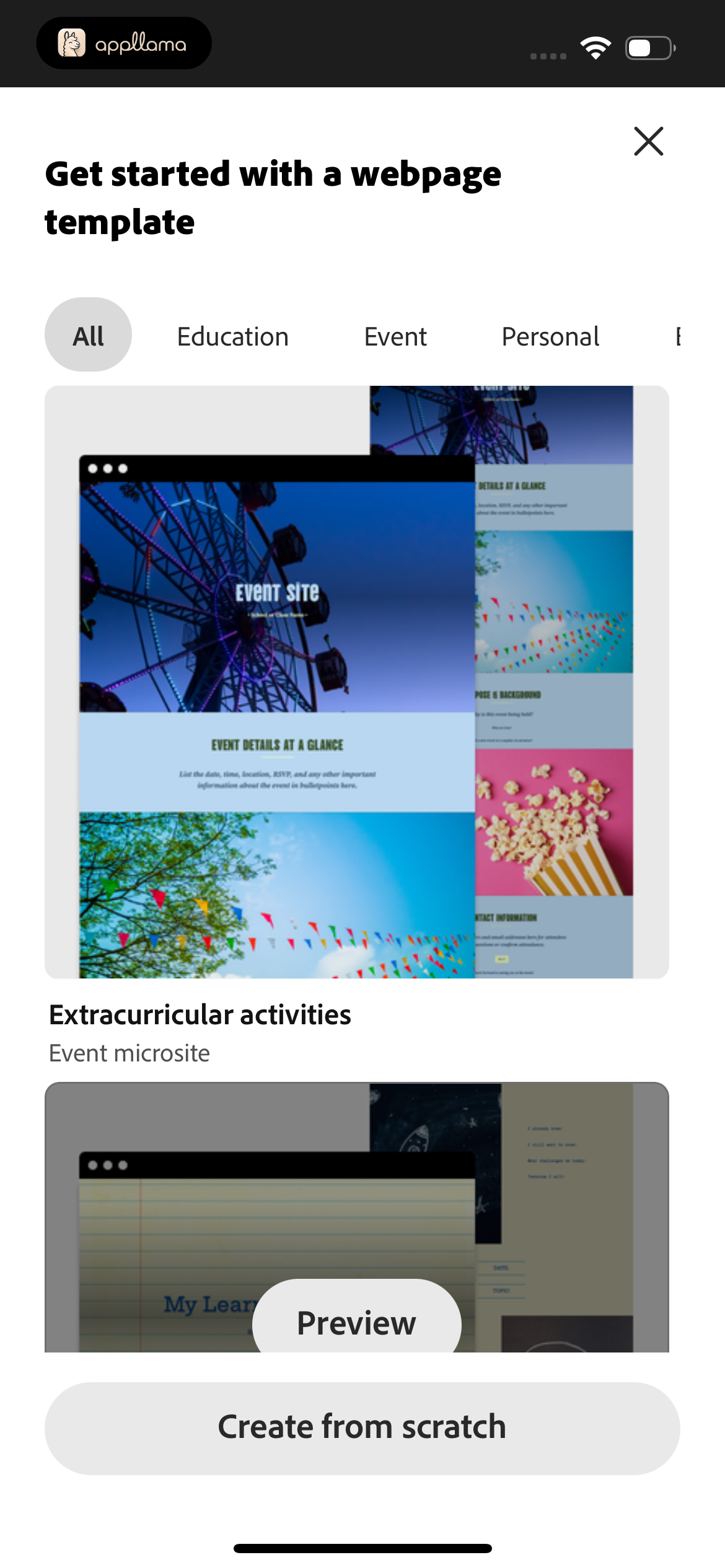 Webpage Template Preview