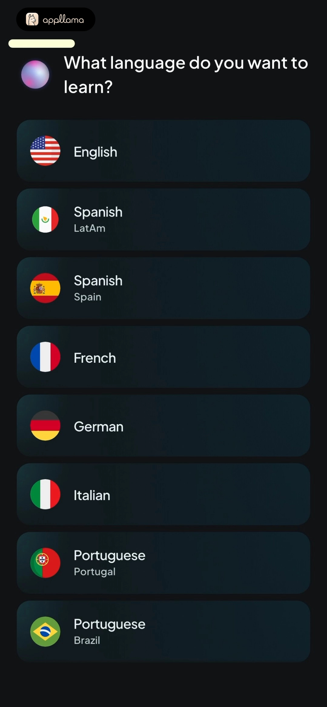 Target Language Selection